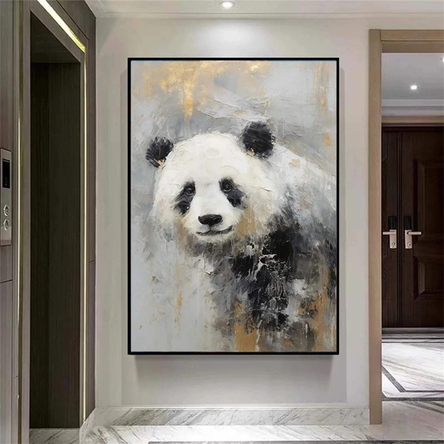 Black and White Abstract Animal Wall Art #AM064