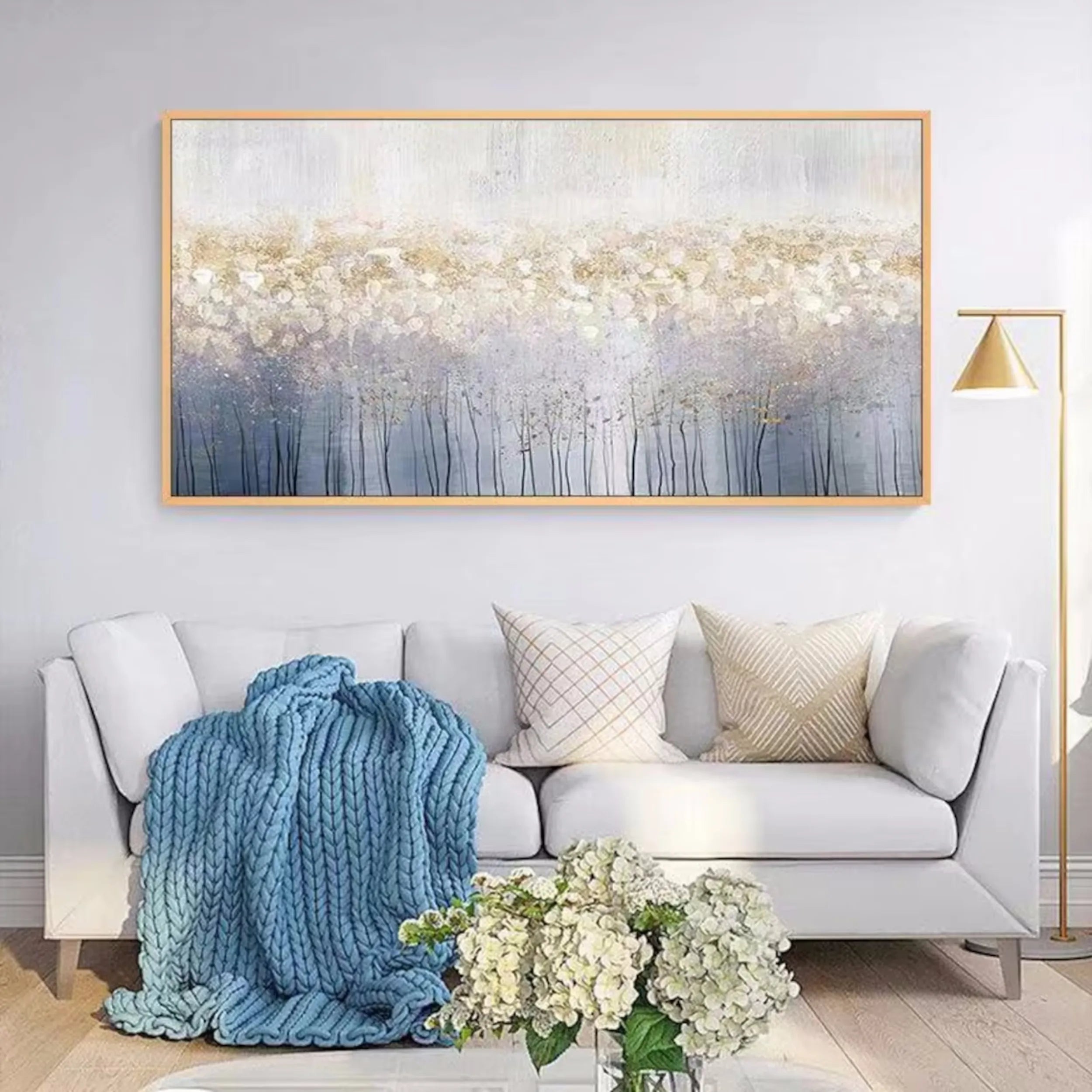 Colorful Flower & Tree Abstract Textured Wall Art #FT028