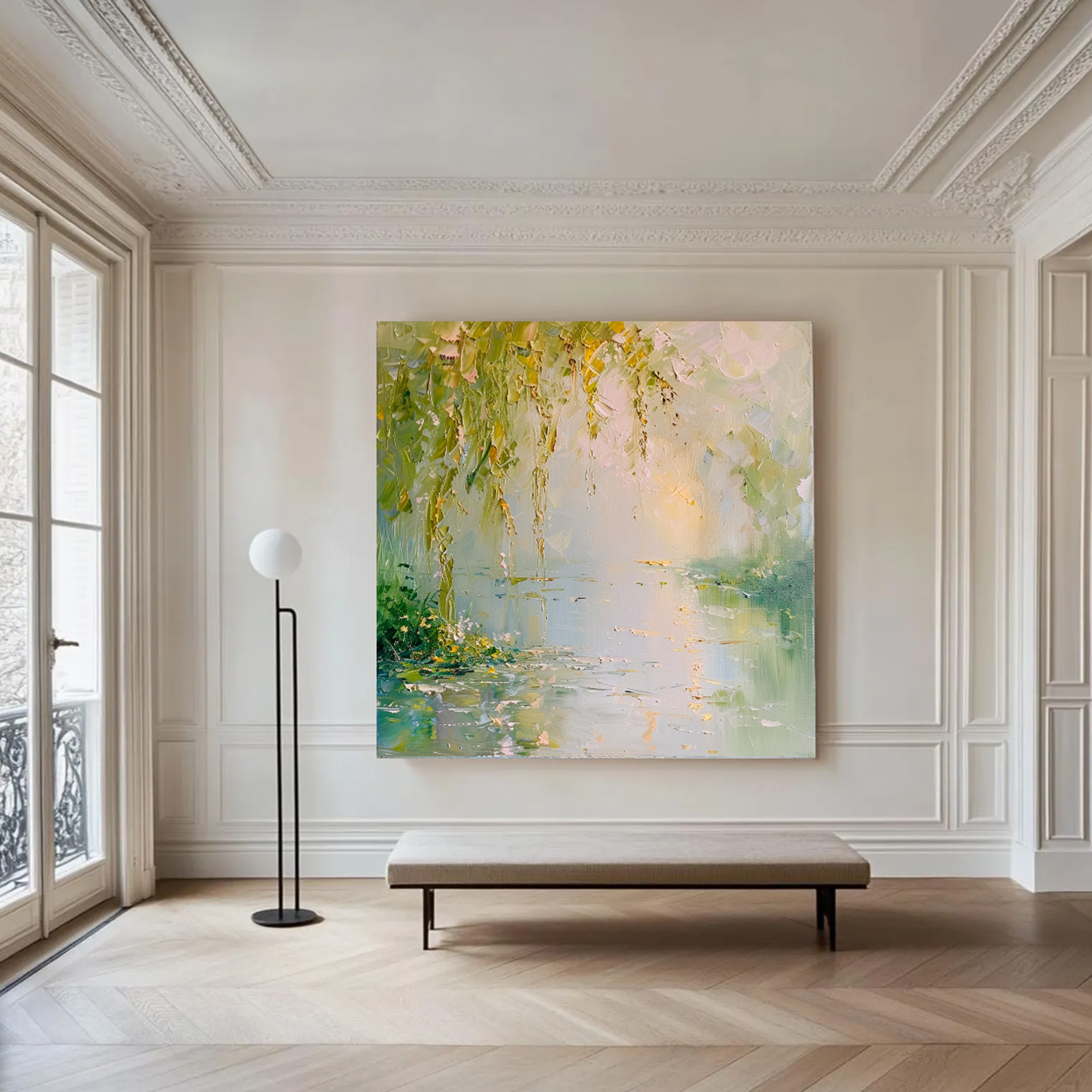 Impressionist Pond Landscape Wall Art #FT339