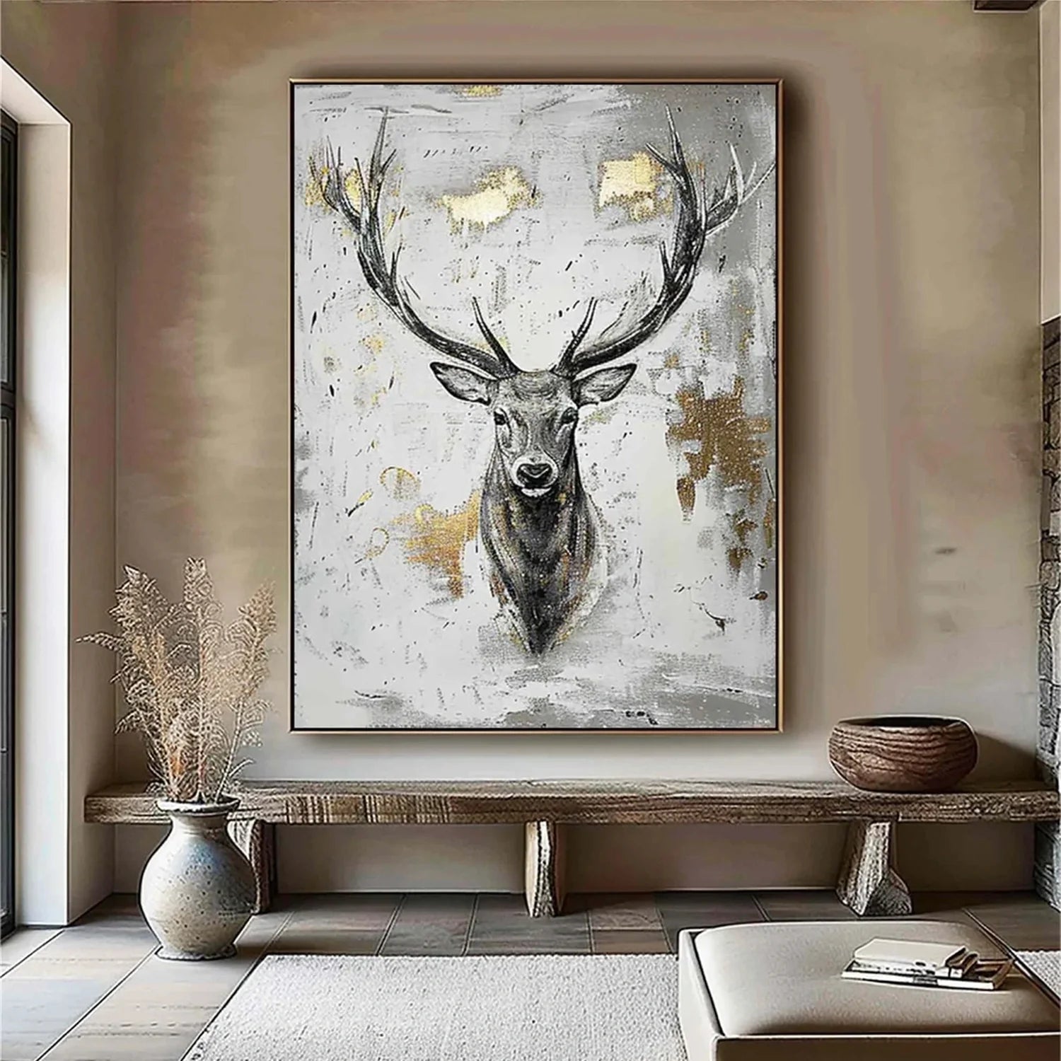 Black and White Abstract Animal Wall Art #AM080