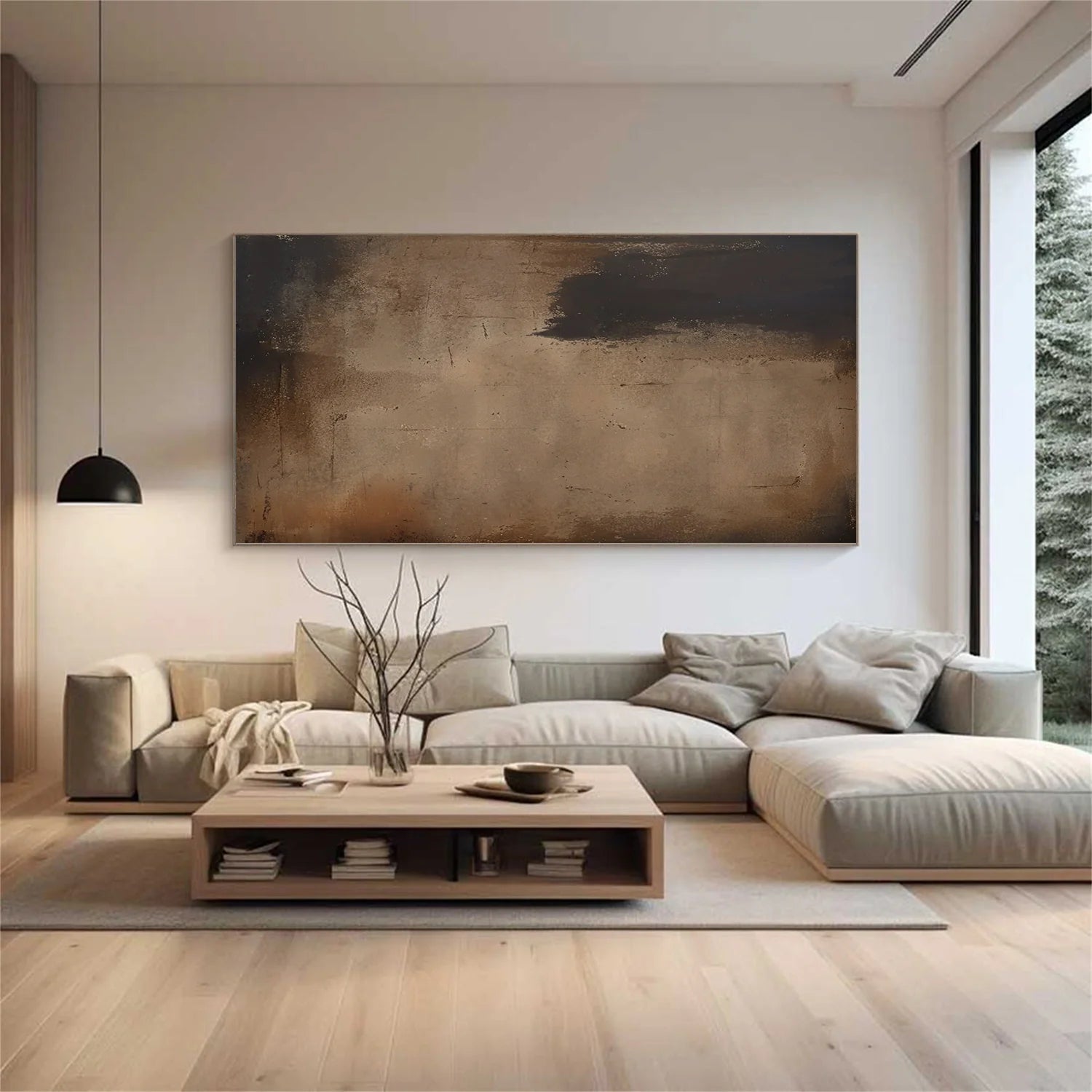 Beige and Brown Abstract Tranquility #WA523