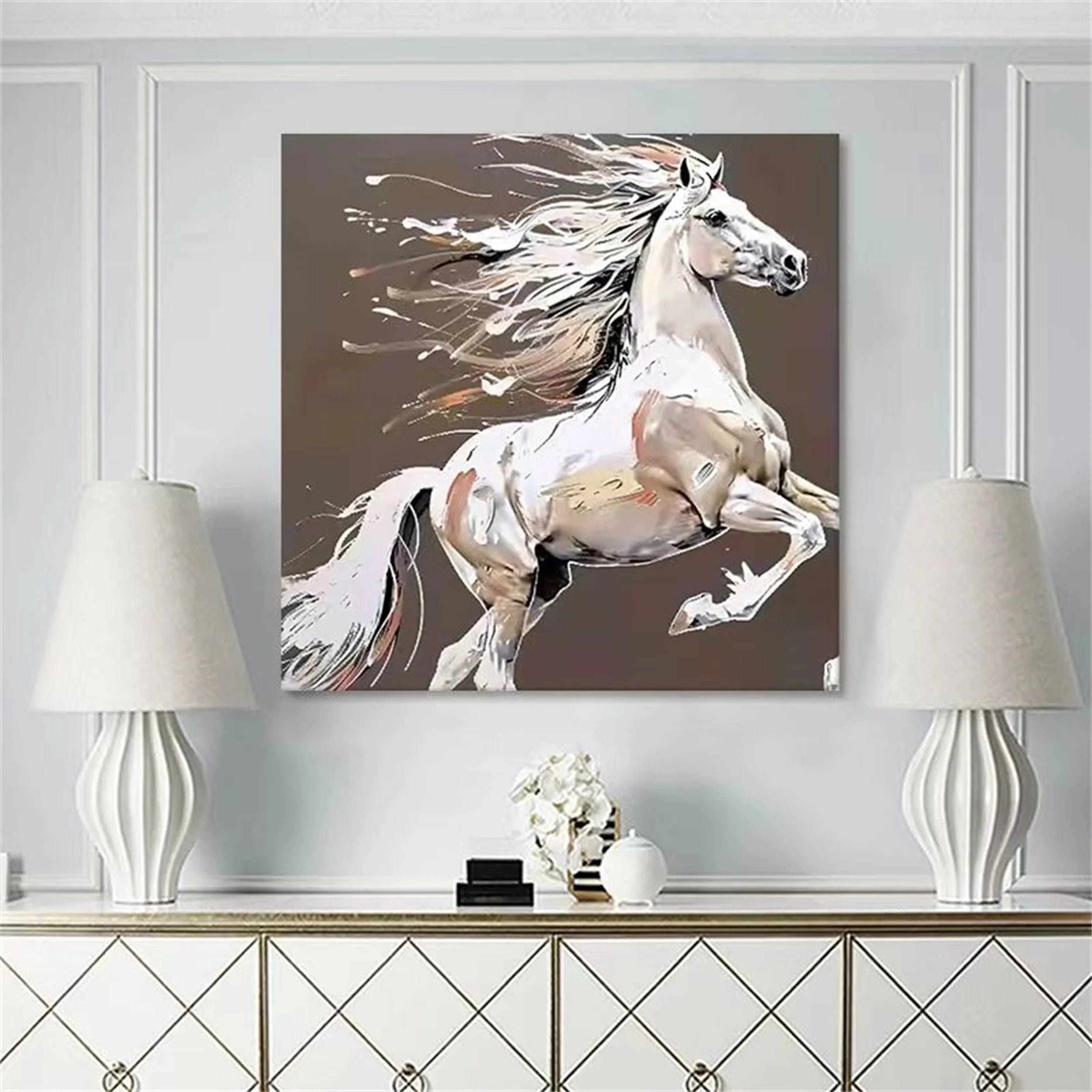 Colorful Horse Abstract Animal Wall Art #AM032