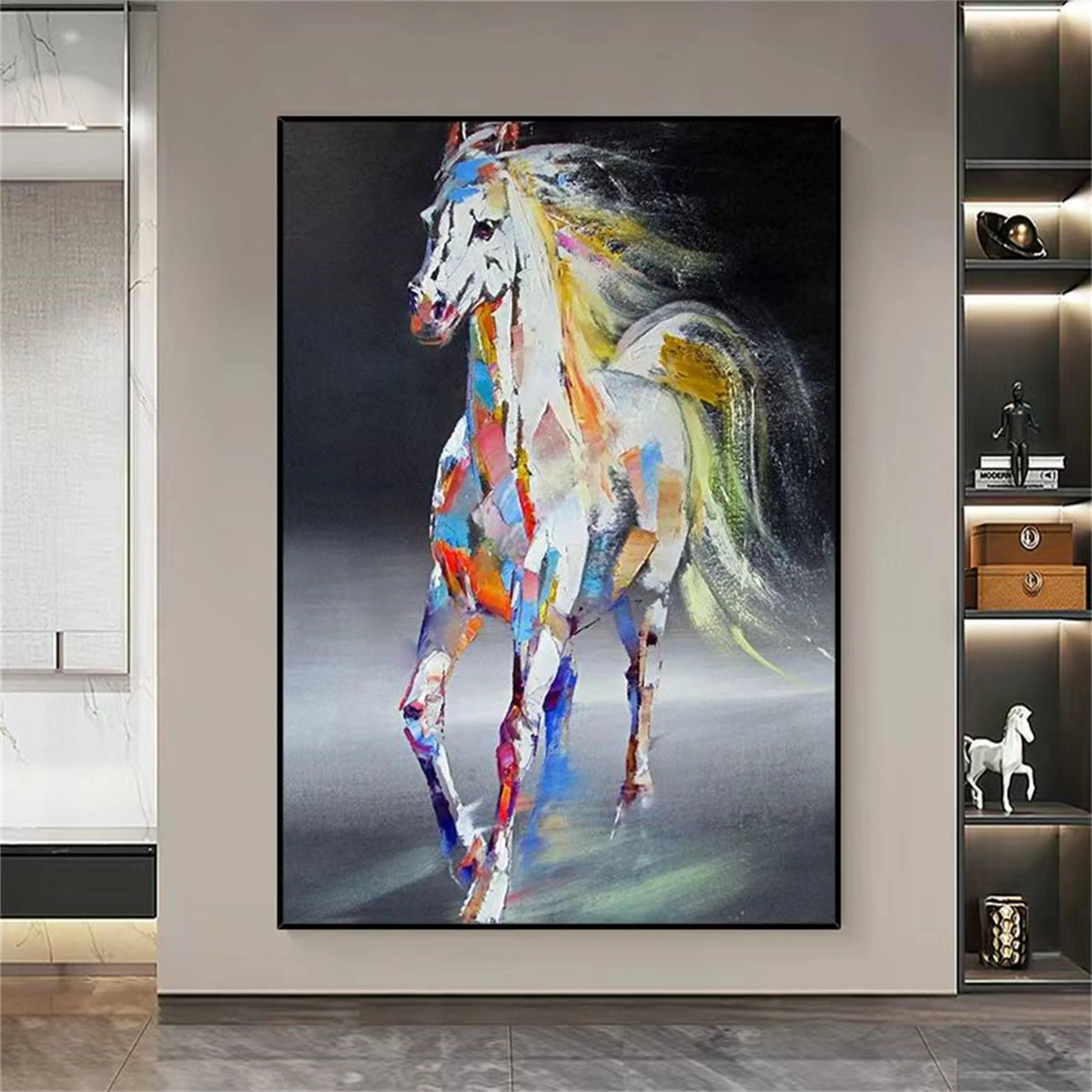 Colorful Horse Abstract Animal Wall Art #AM036