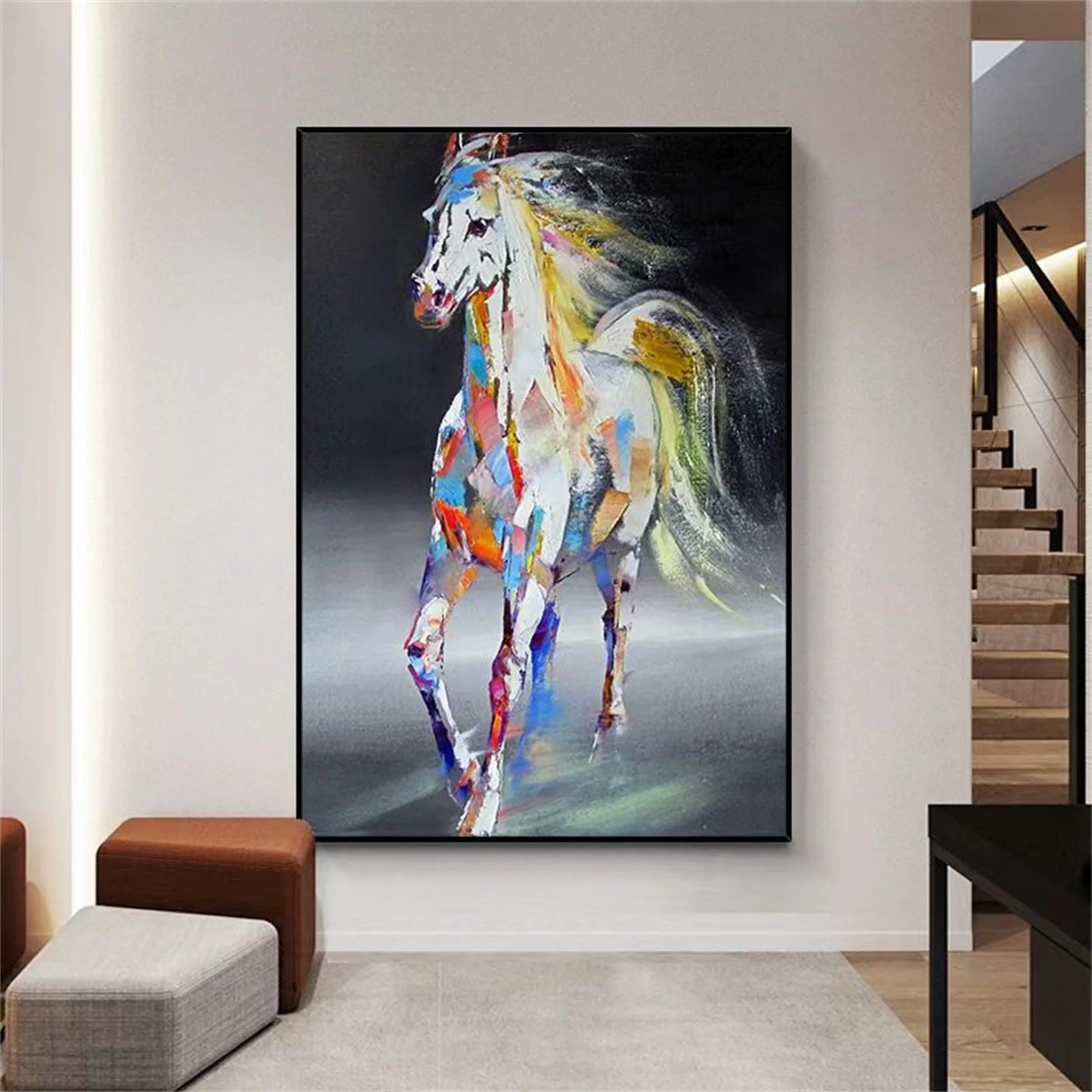 Colorful Horse Abstract Animal Wall Art #AM036
