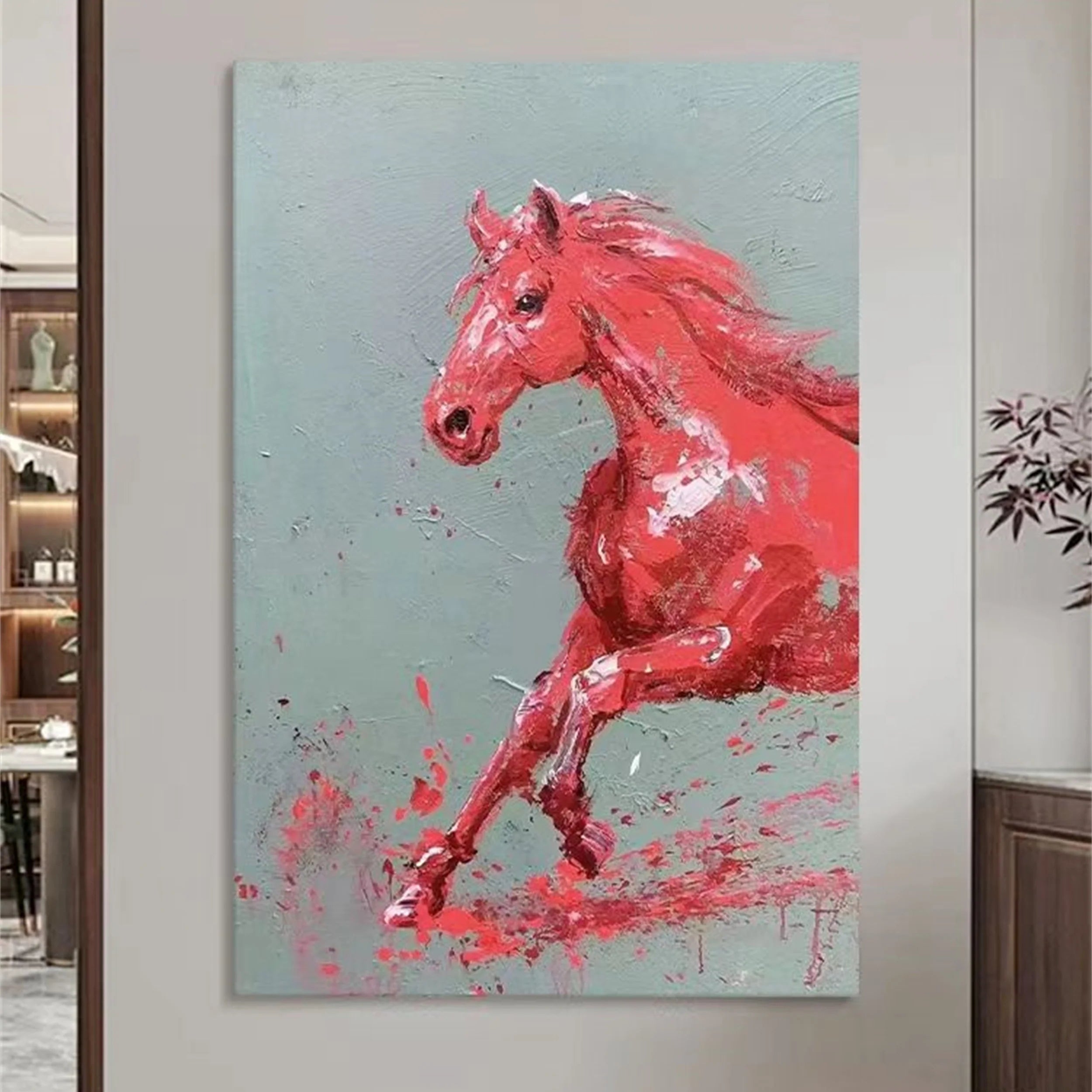 Colorful Horse Abstract Animal Wall Art #AM037