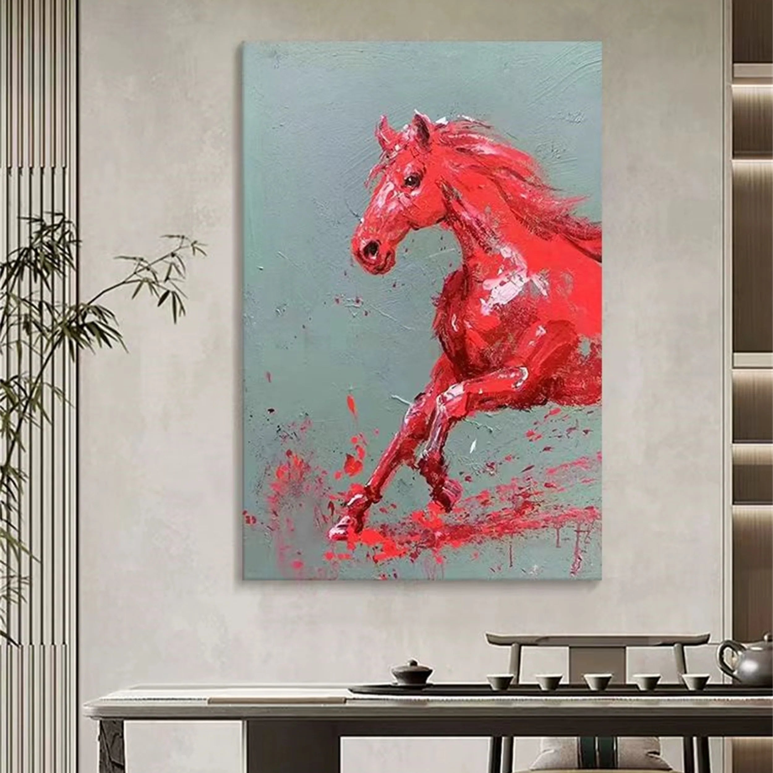 Colorful Horse Abstract Animal Wall Art #AM037
