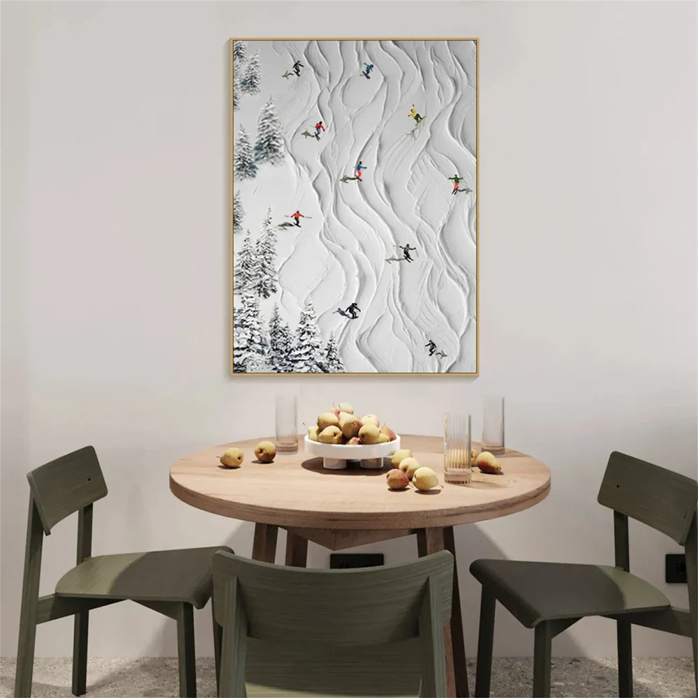 White Sport Art Minimalist Textured Wall Art #AS007
