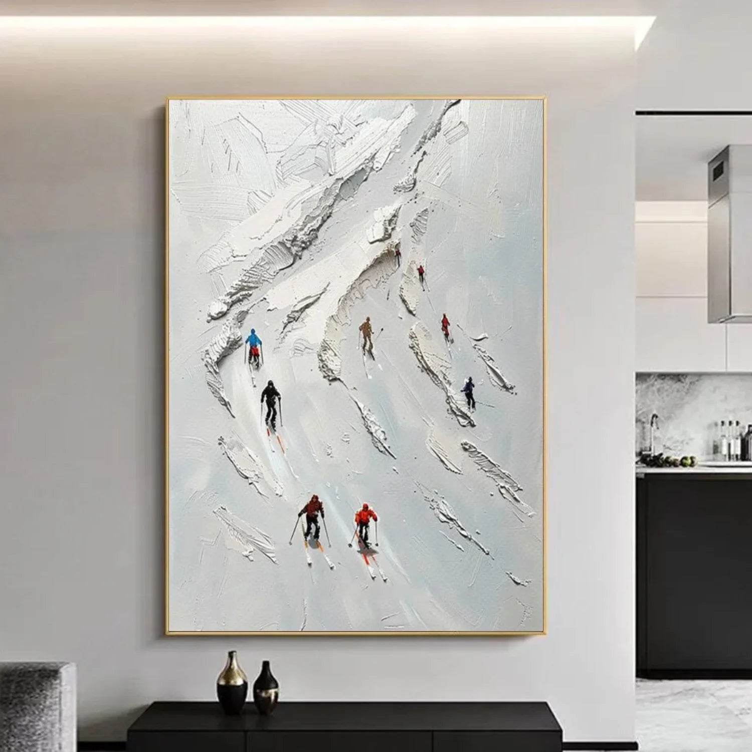 Skiing Sport Textured_Wall Art #AS056