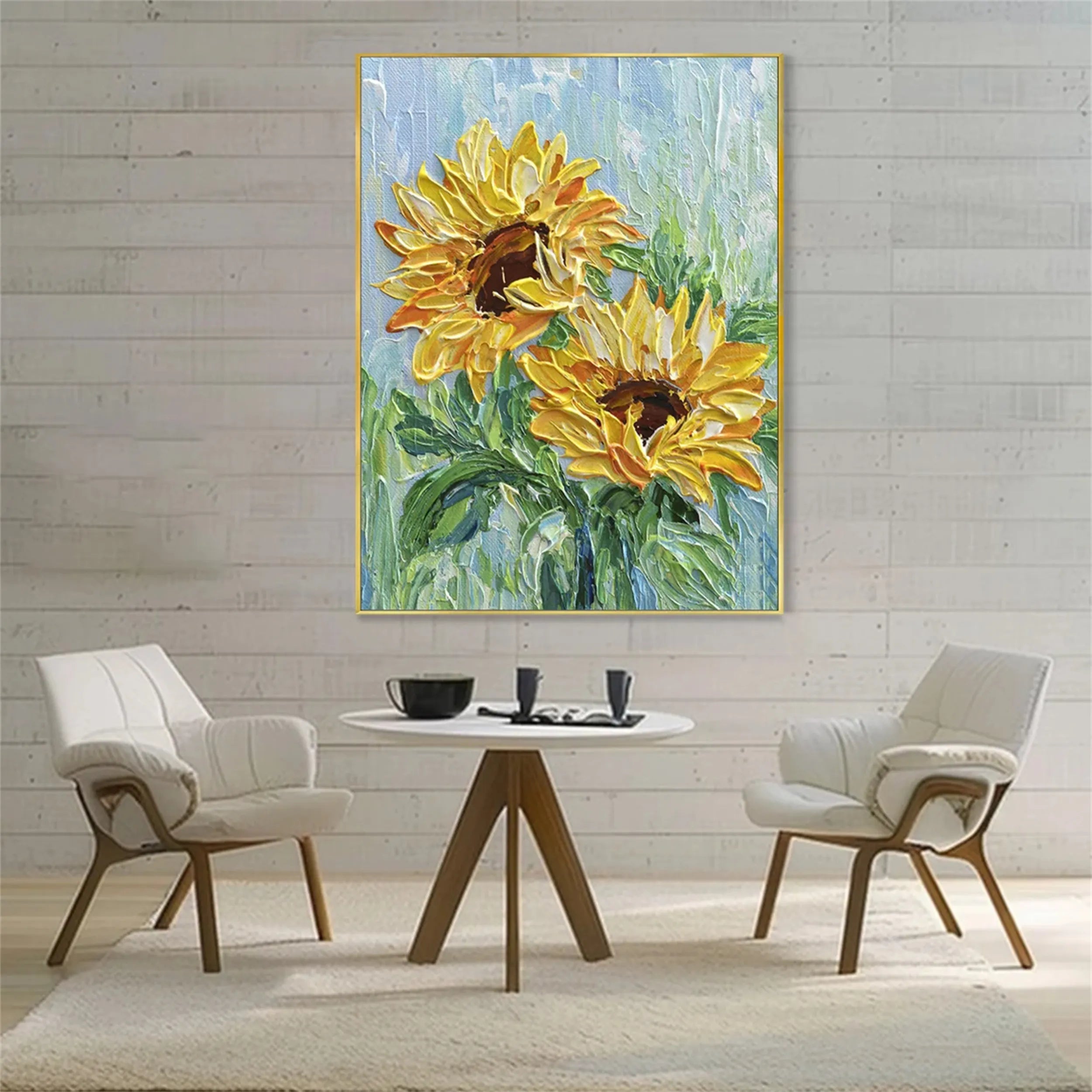 Colorful Flower & Tree Abstract Textured Wall Art #FT034