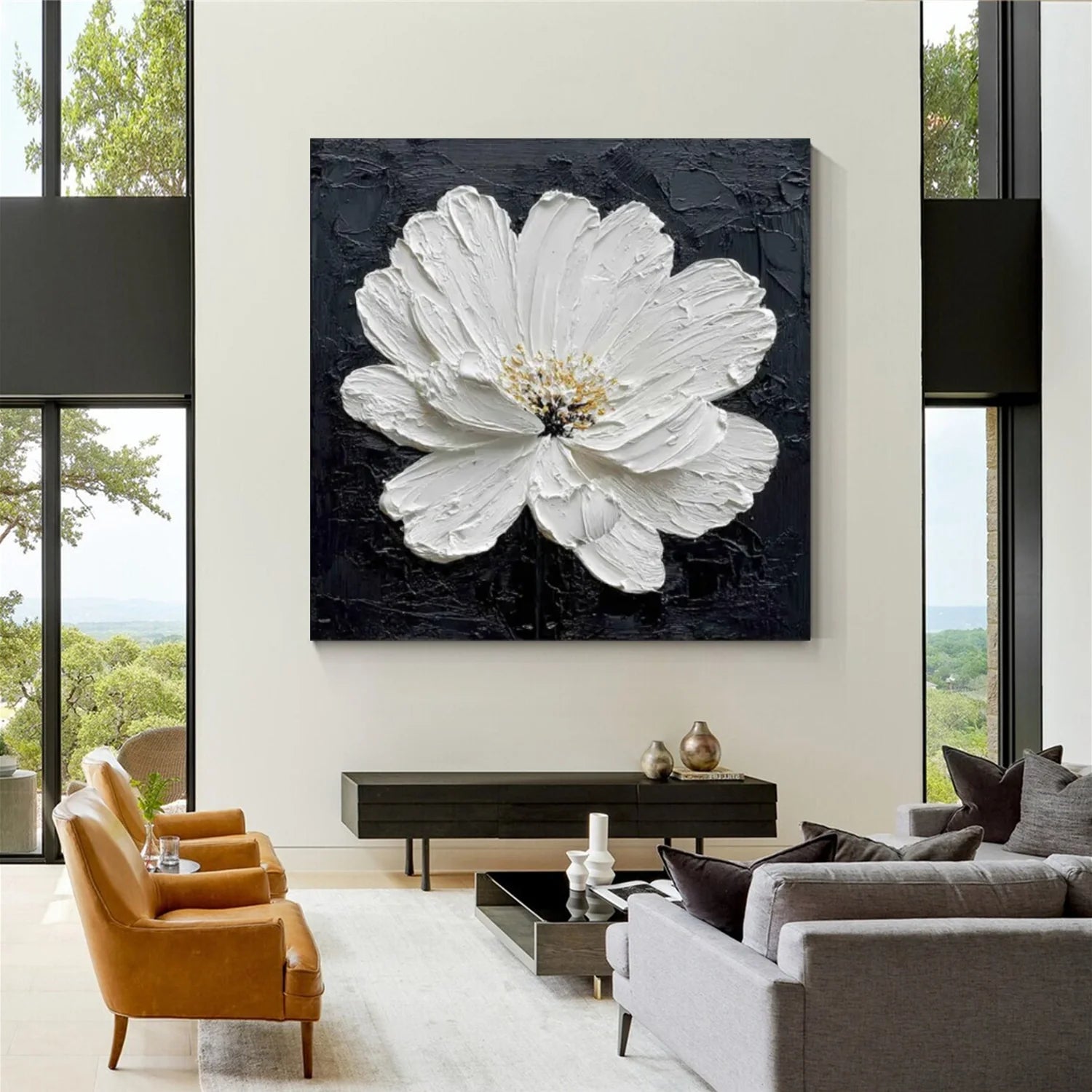 Flower & Tree Abstract Textured_Wall Art #FT168