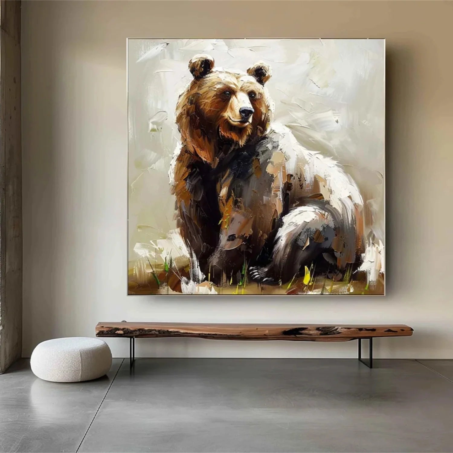 Beige and Brown Abstract Animal Wall Art #AM088
