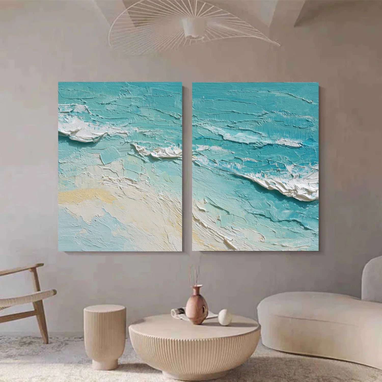 Sea & Sky Abstract_Textured_Wall Art Set of 2 #SK155