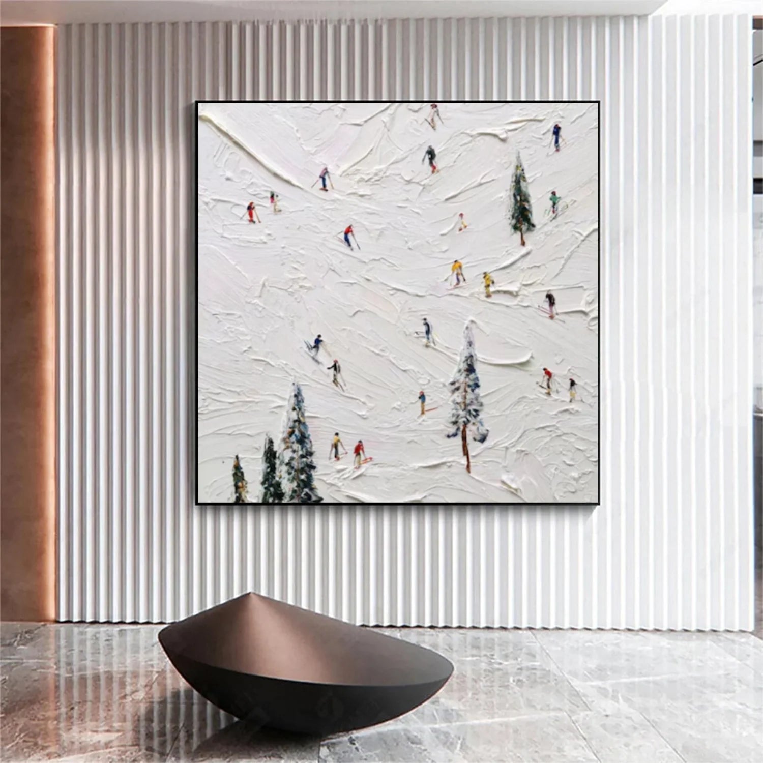 Skiing Sport Textured_Wall Art #AS038