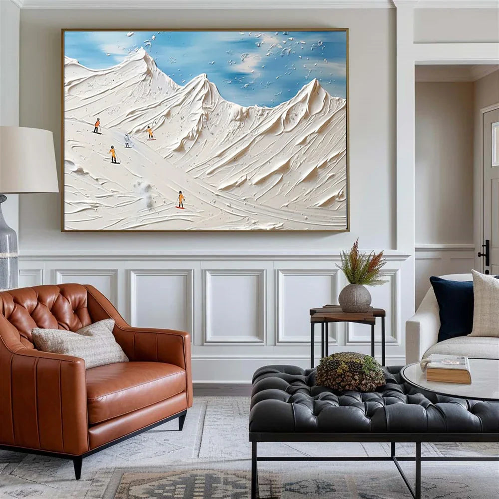 White Sport Art Minimalist Textured Wall Art #AS006