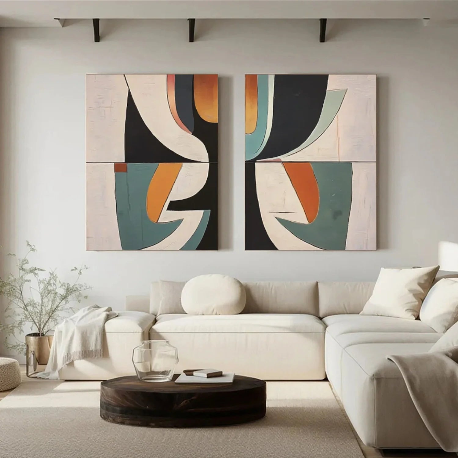 Abstract_Canvas Art Set of 2 #WA729