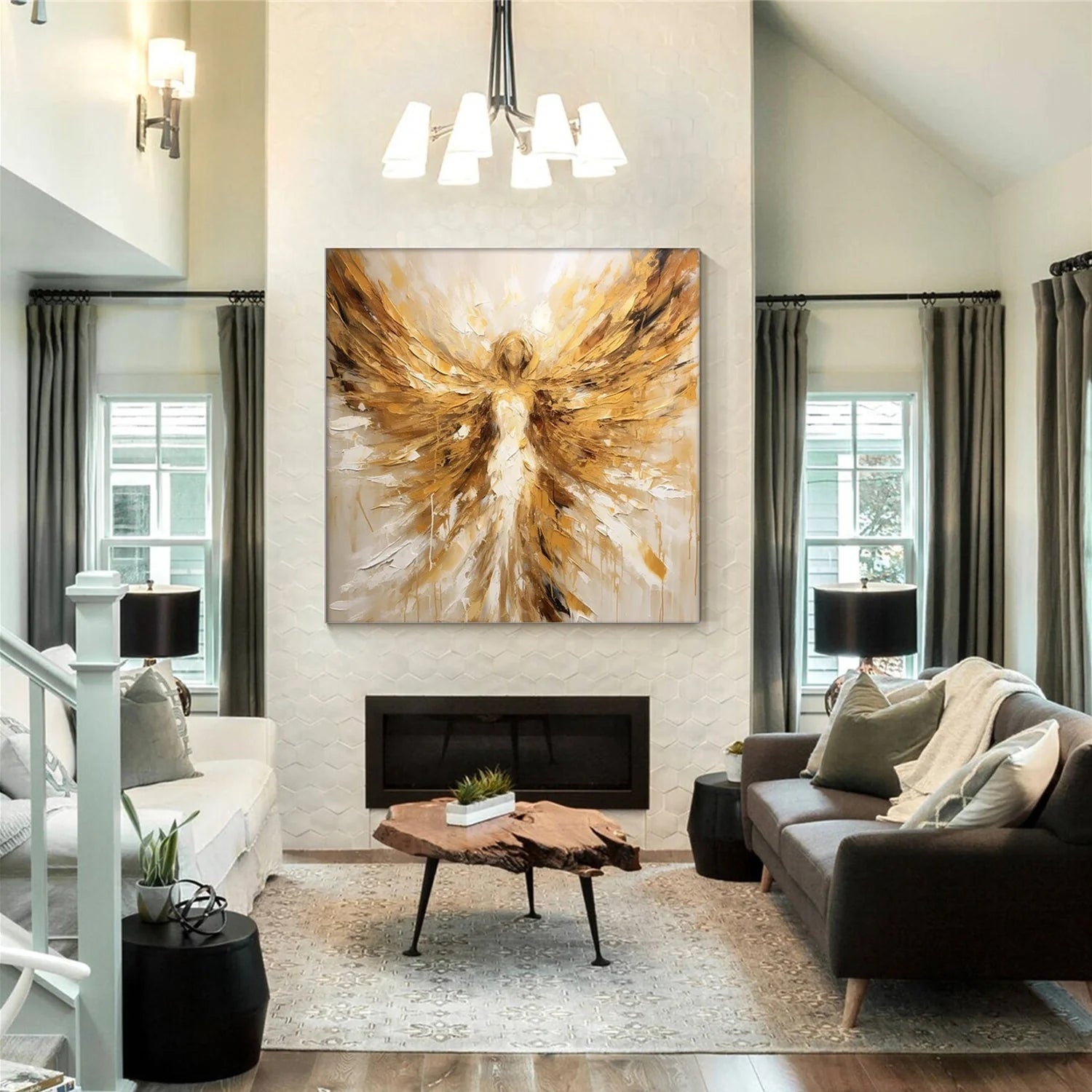 Abstract Angel Wing Textured Painting #AB046