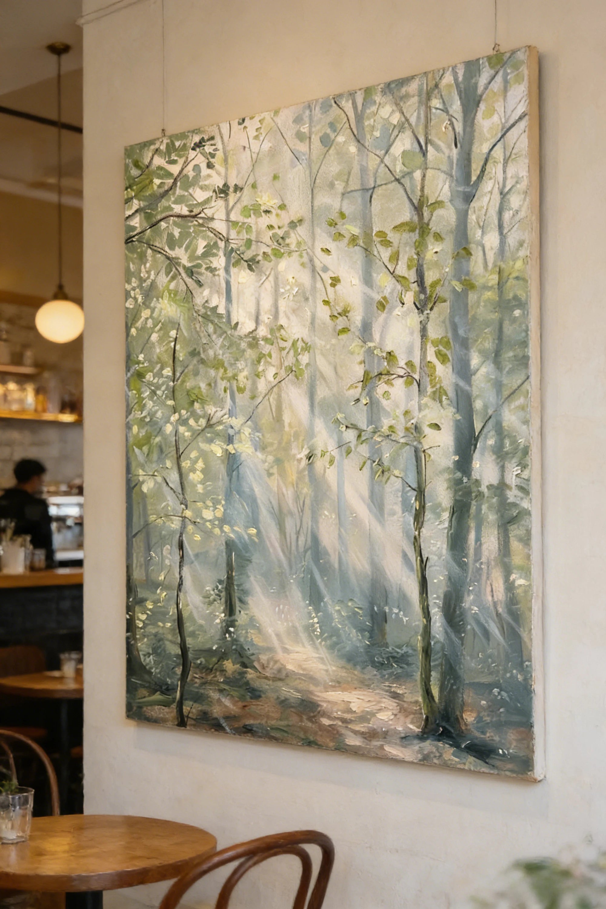 Sunlit Forest Path Hand-Painted Oil Painting #FJ669