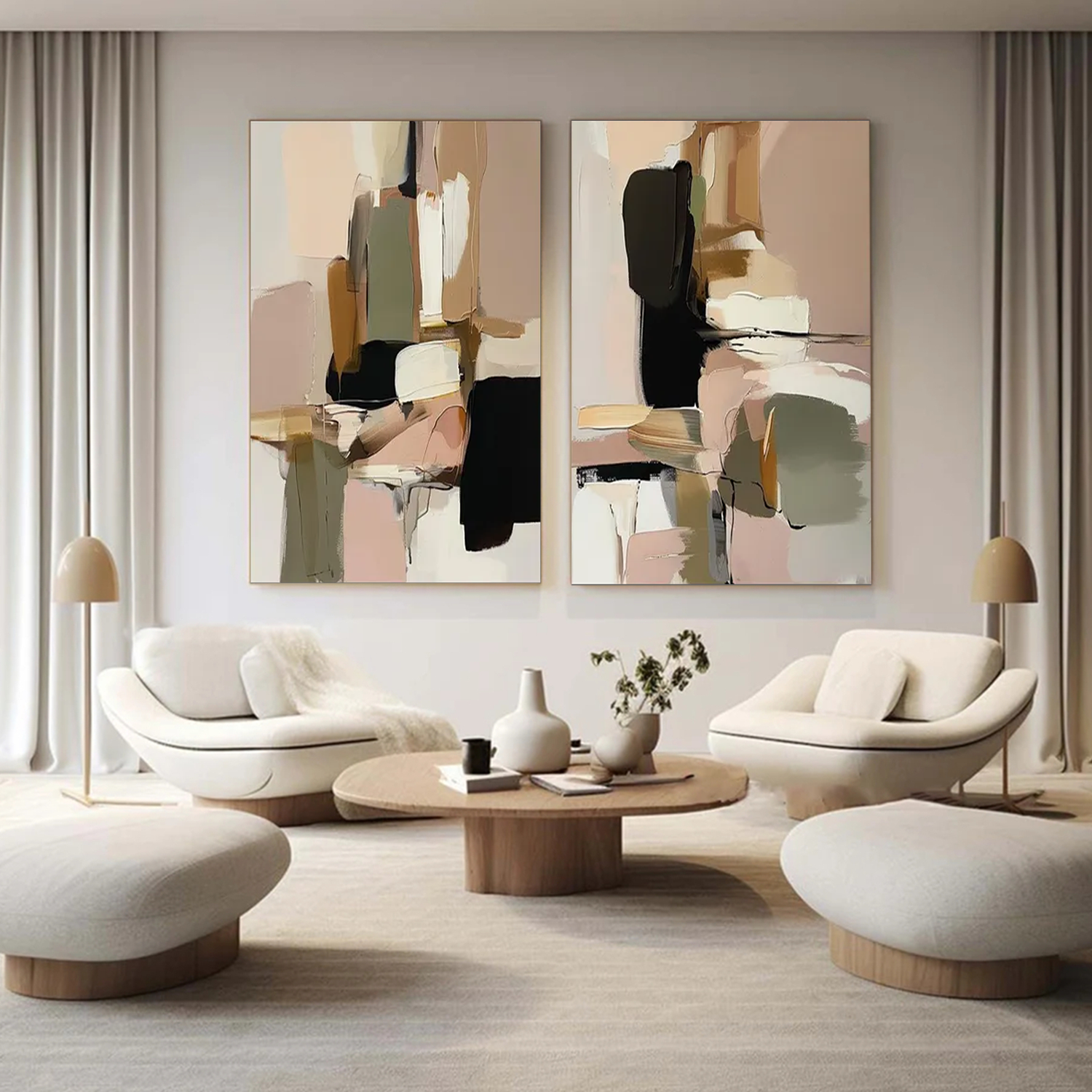 Abstract_Canvas Art Set of 2 #WA662