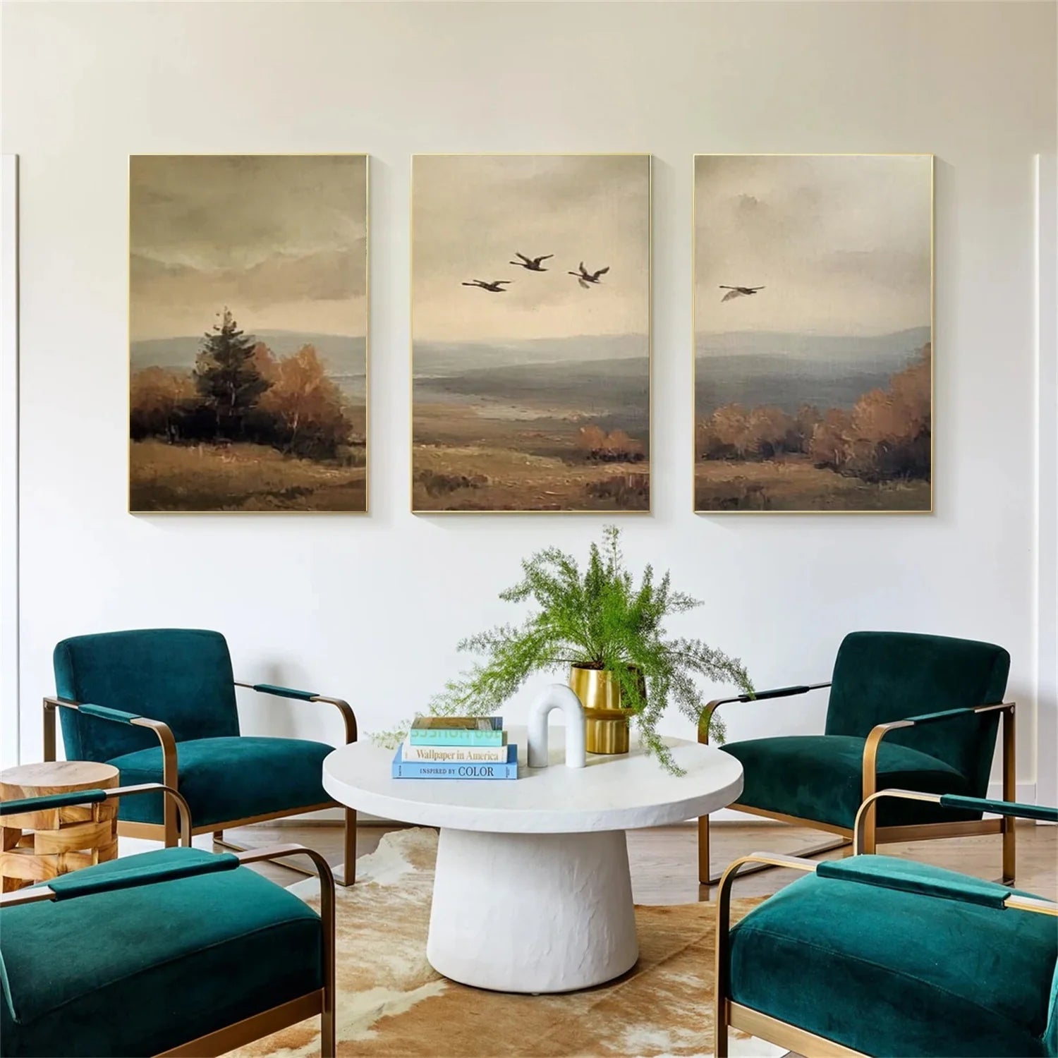 Flower & Tree Abstract Wall Art Set of 3 #FT154