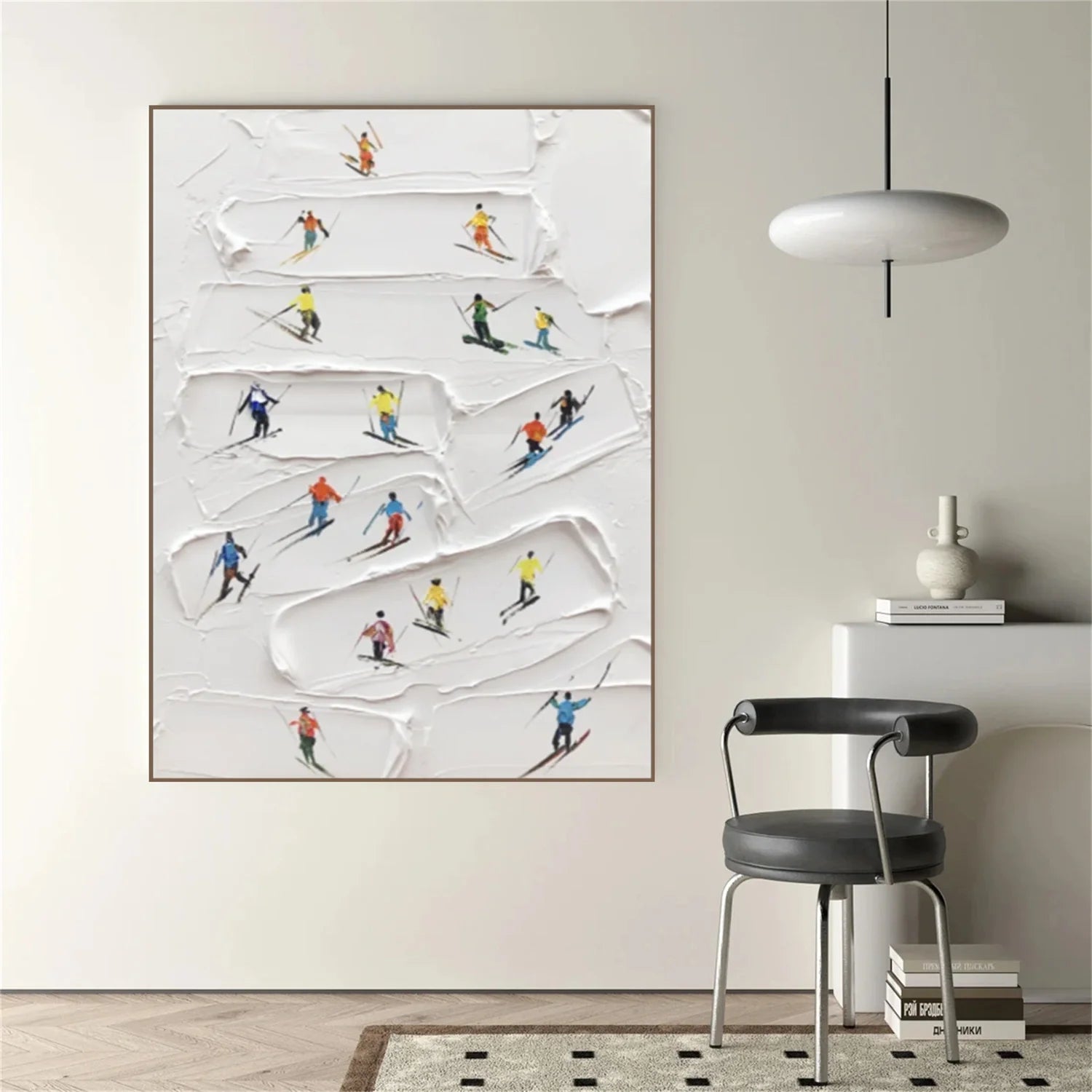 Skiing Sport Textured_Wall Art #AS055