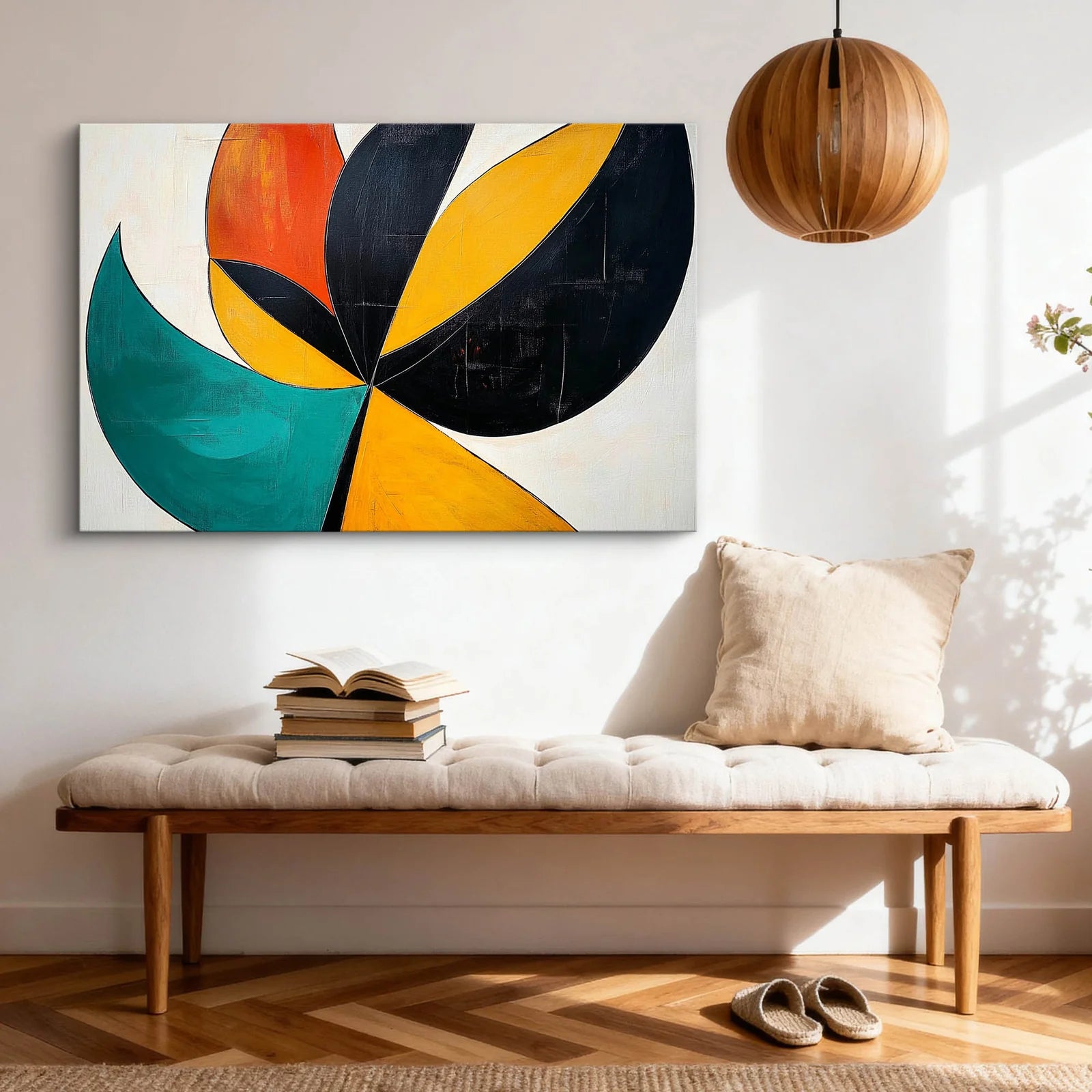 Bold Color Block Geometric Abstract Impasto Oil Painting #PO387