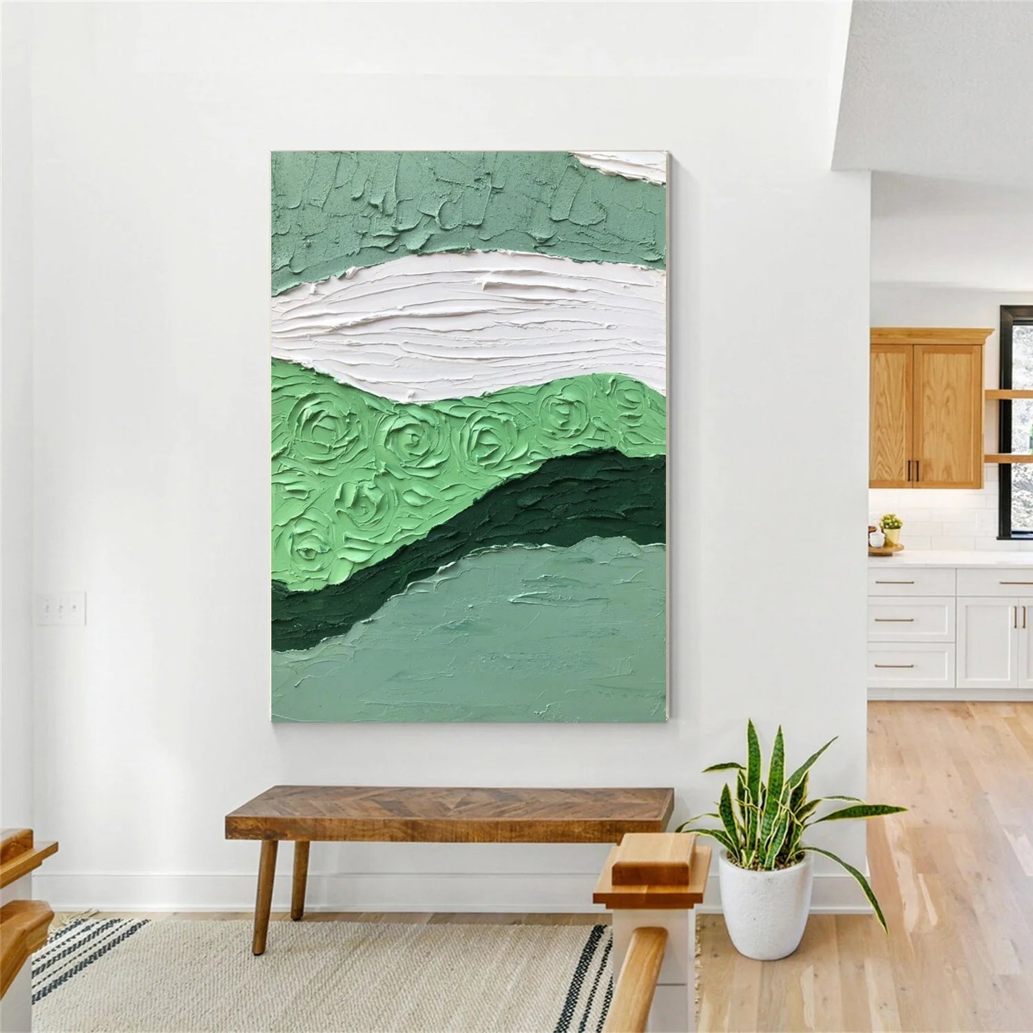 Green Minimalistic Textured Art #MD227