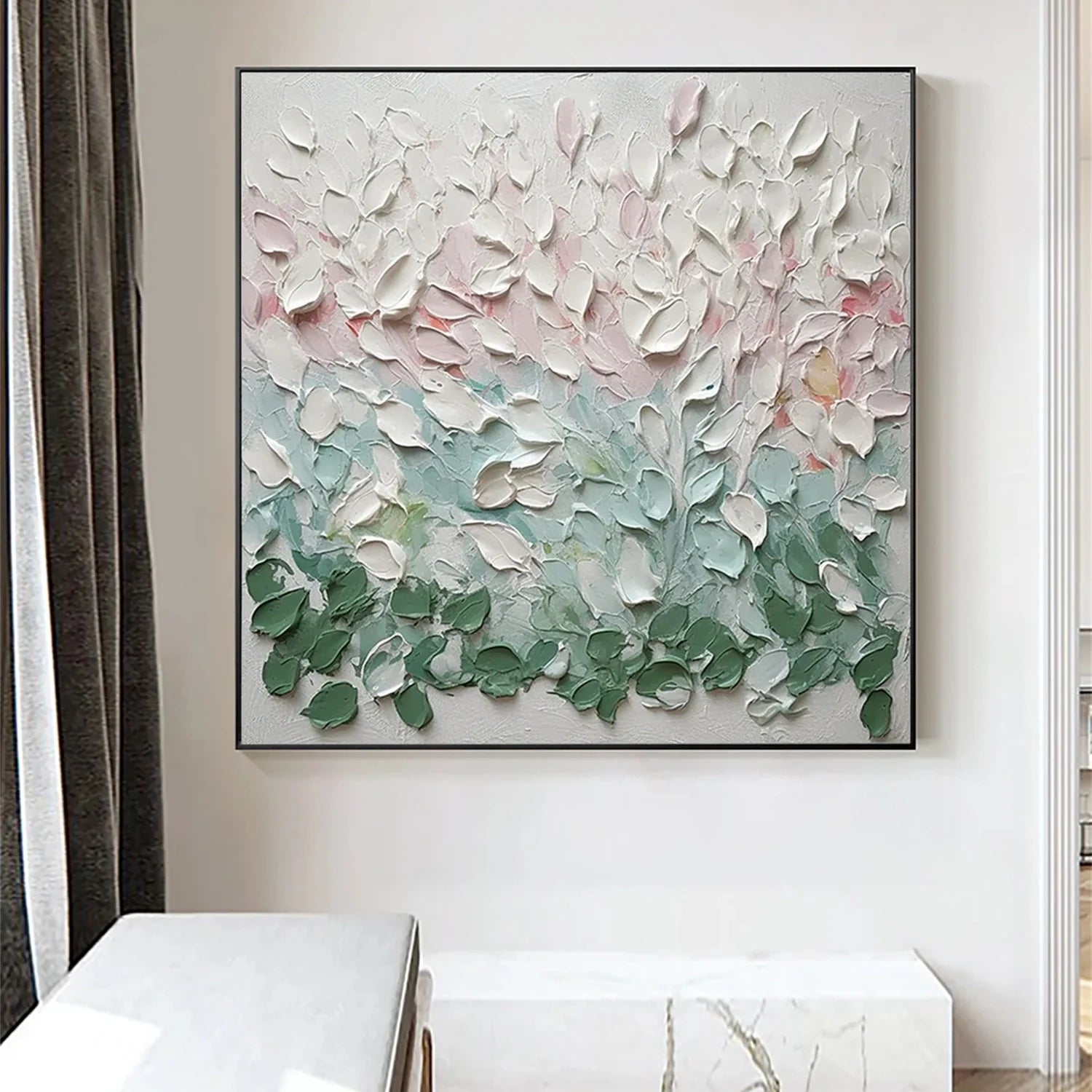 Colorful Flower & Tree Abstract Textured Wall Art #FT058