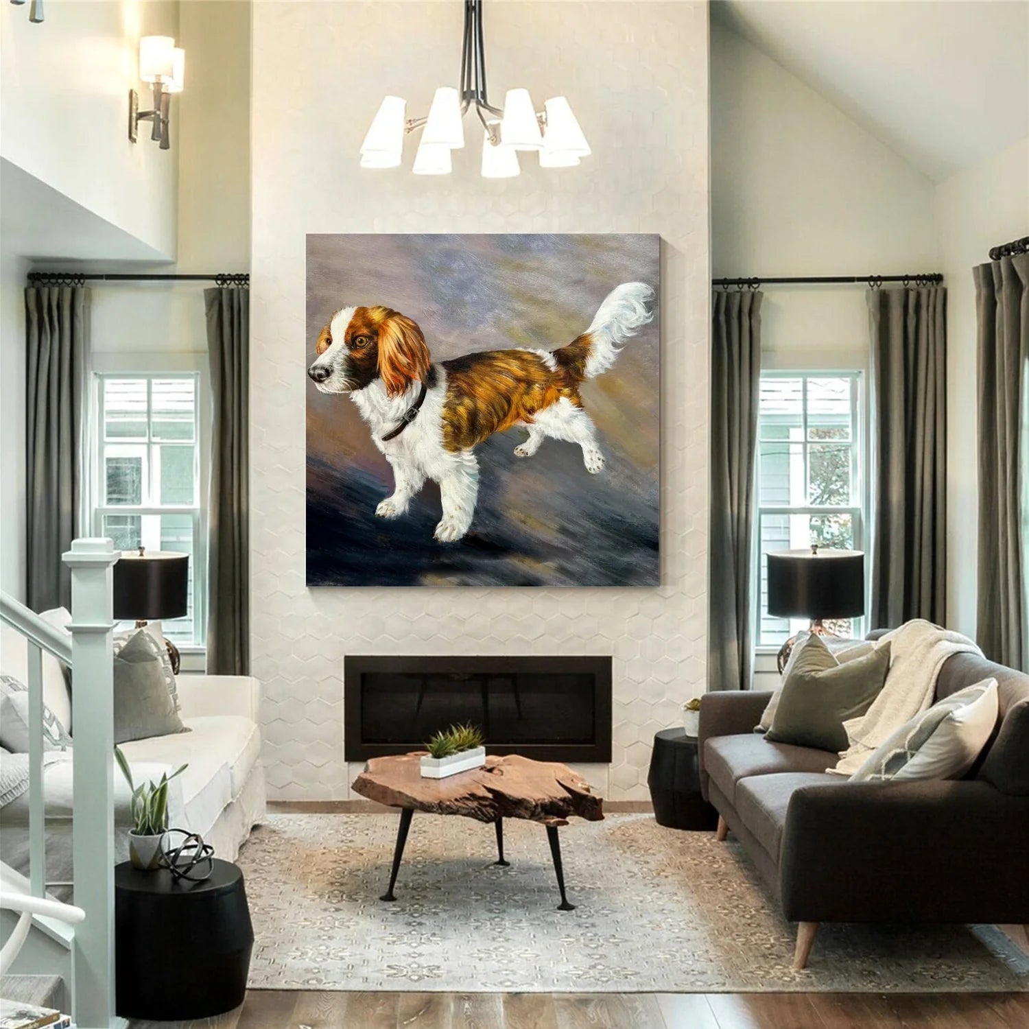 Abstract Animal Dog Wall Art #AM097