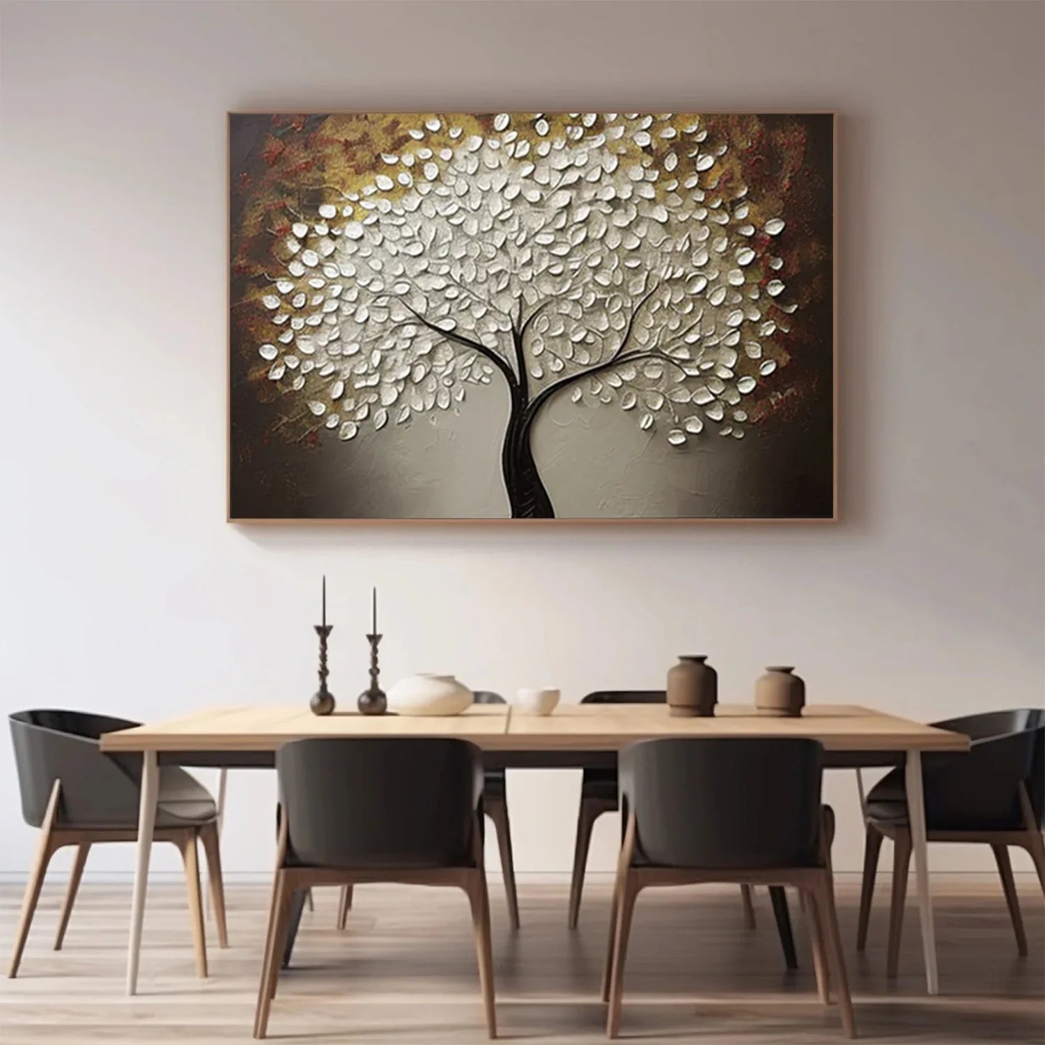 Flower & Tree Abstract_Textured Wall Art #FT145