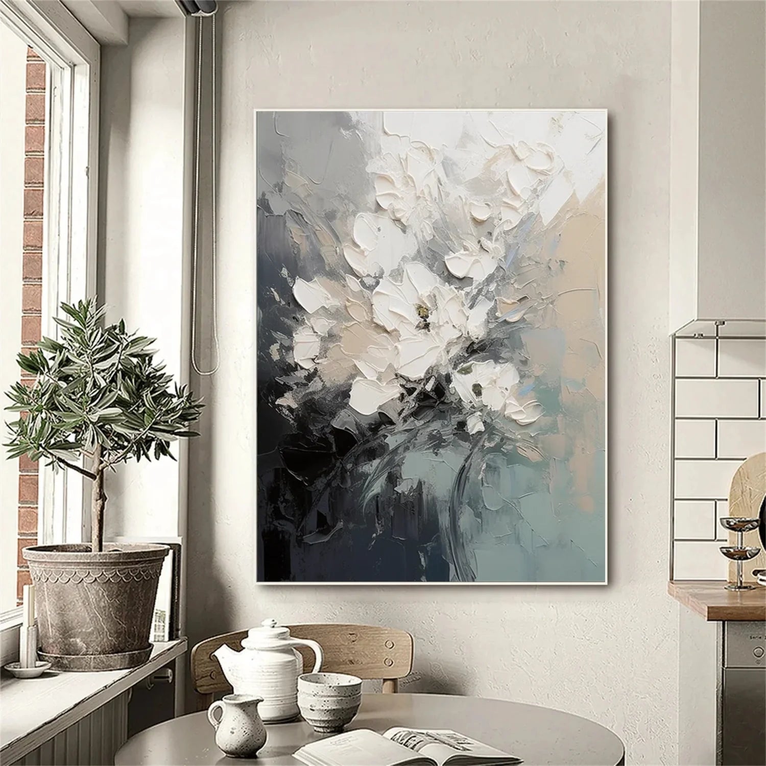 Flower & Tree Abstract Textured Wall Art #FT104