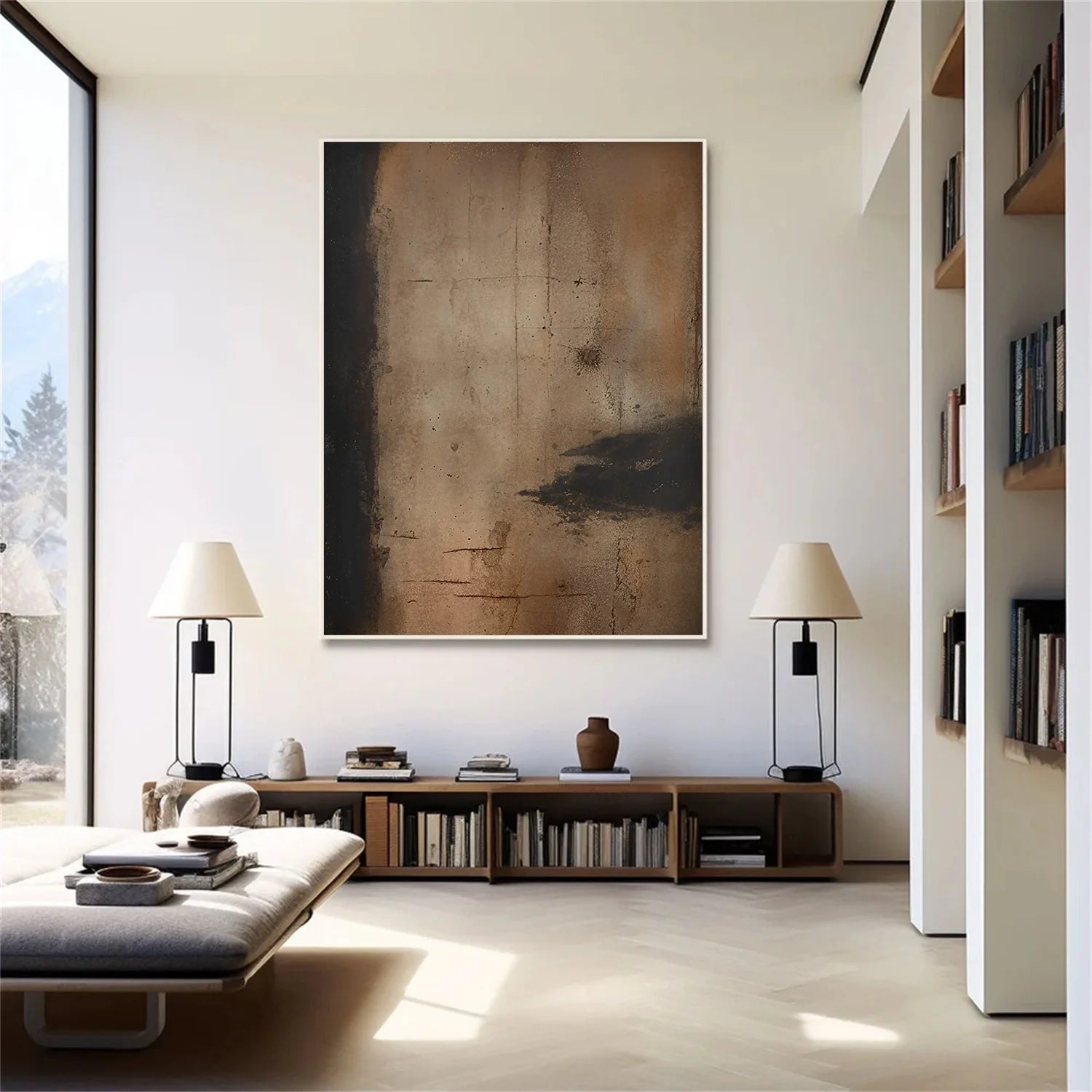 Beige and Brown Abstract Tranquility #WA515