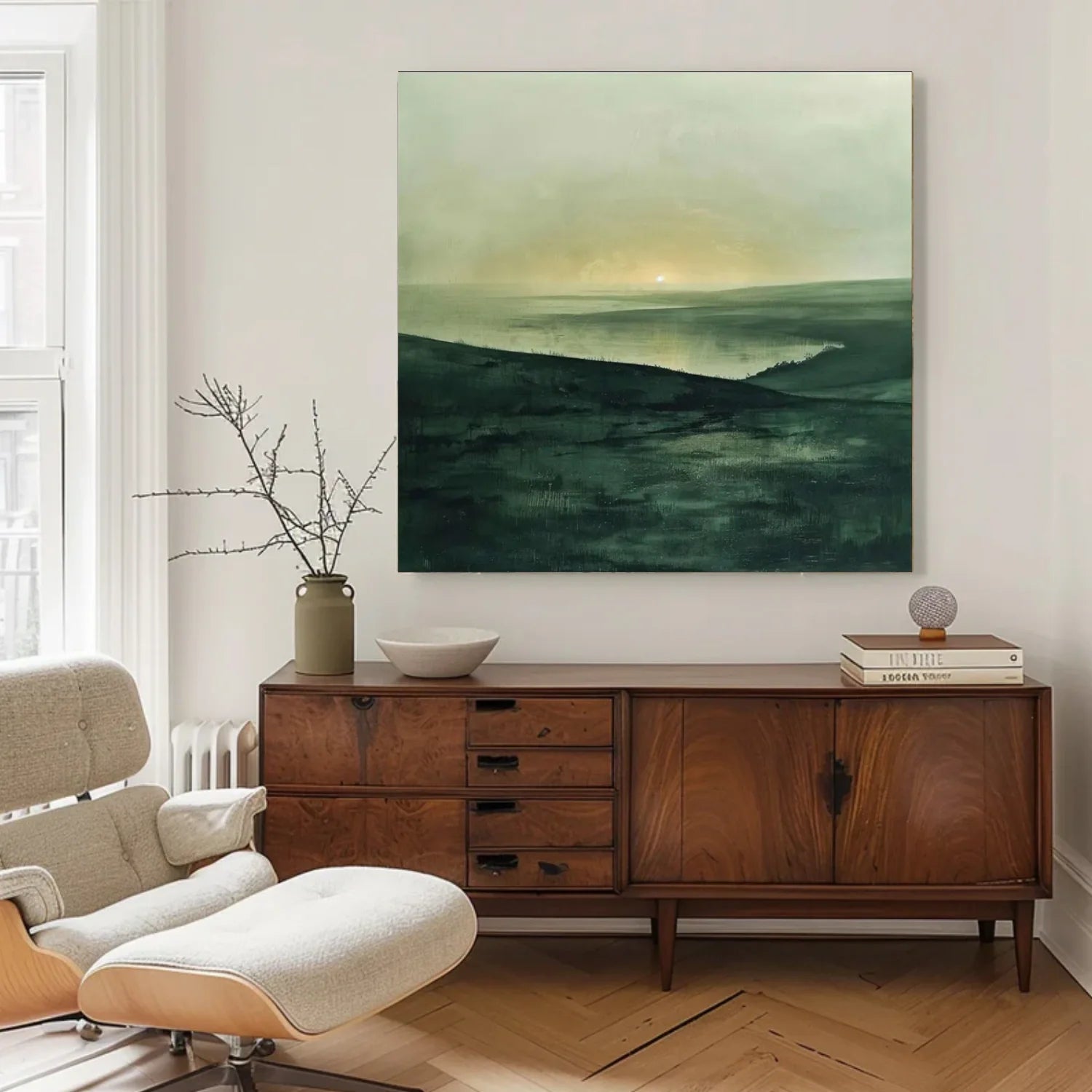 Green Minimalist Canvas Art #GT047