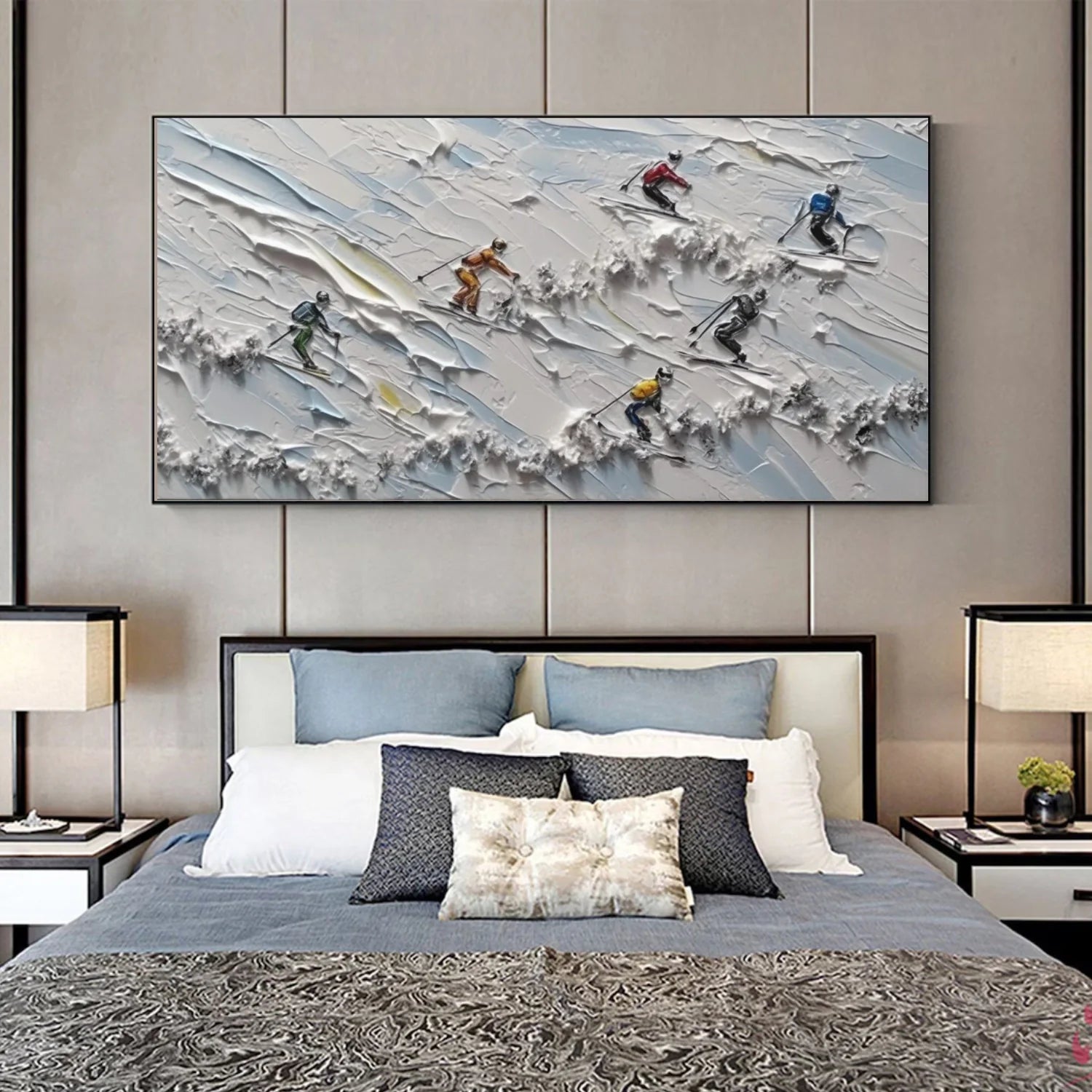 Skiing Sport_Textured Wall Art #AS051