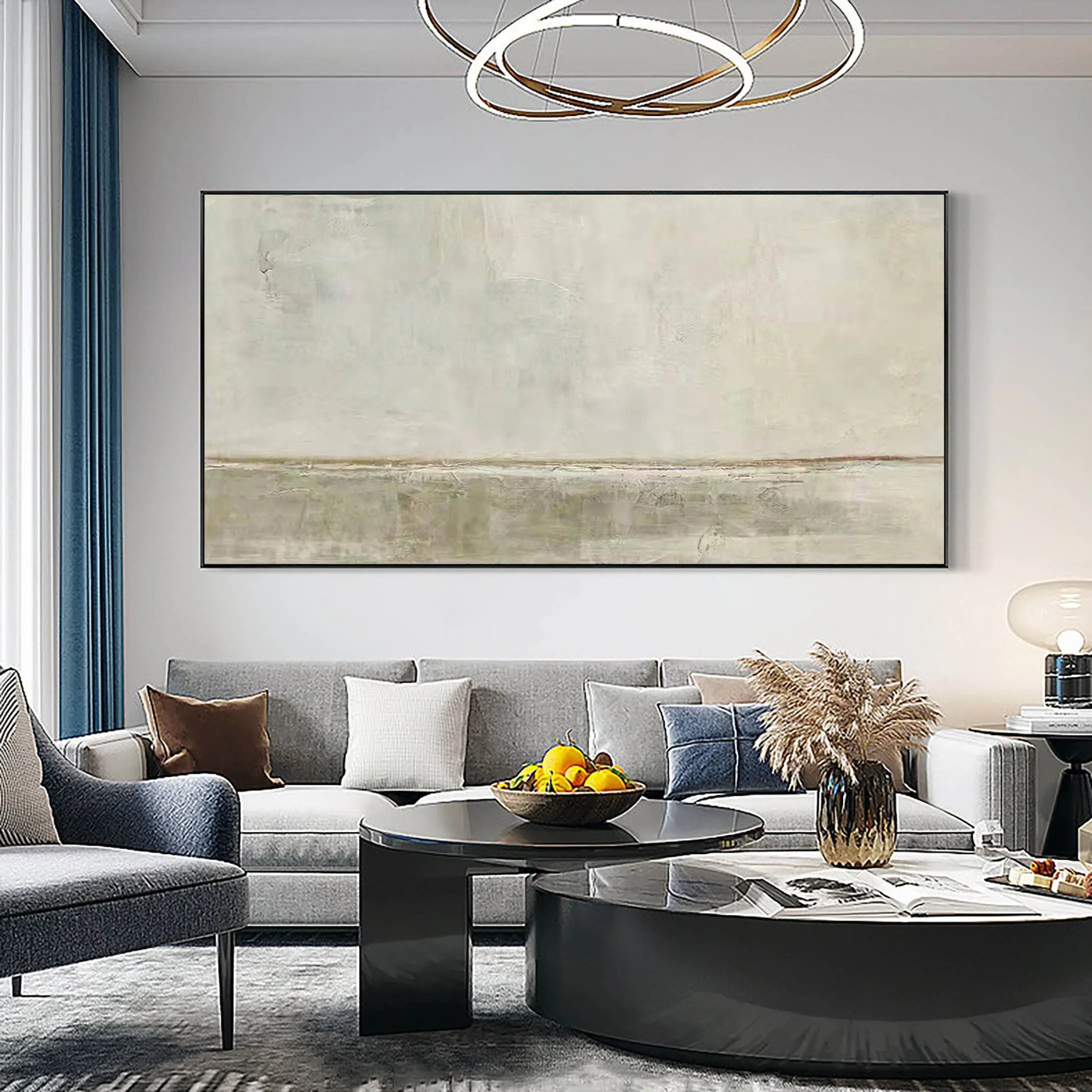 Original Beige Minimalistic Large Painting on Canvas Wall Artwork