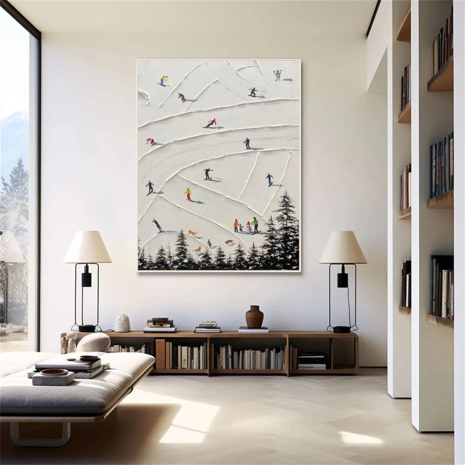 Skiing Sport Textured_Wall Art #AS054