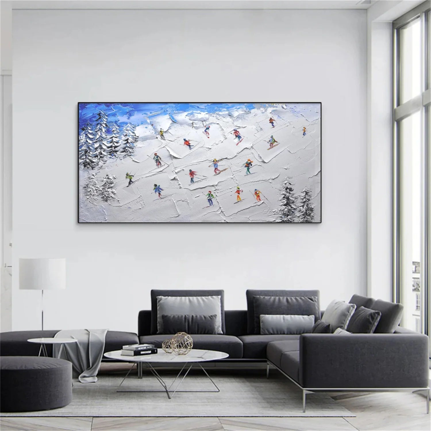 Skiing Sport_Textured Wall Art #AS048