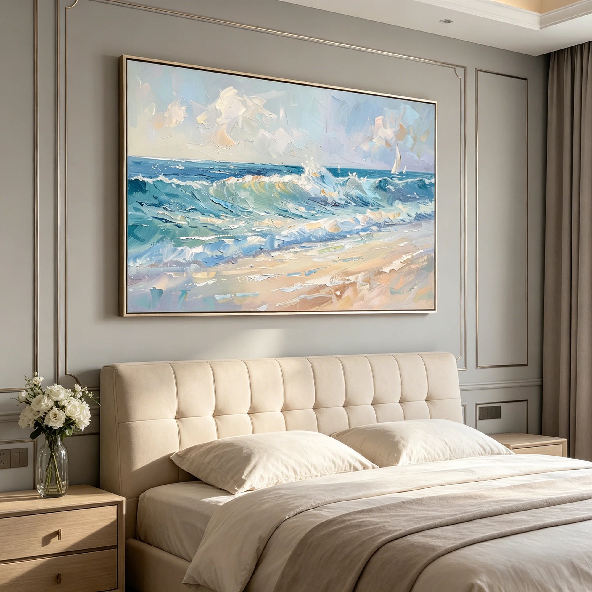 Impressionist Ocean Wave Oil Painting #SK606