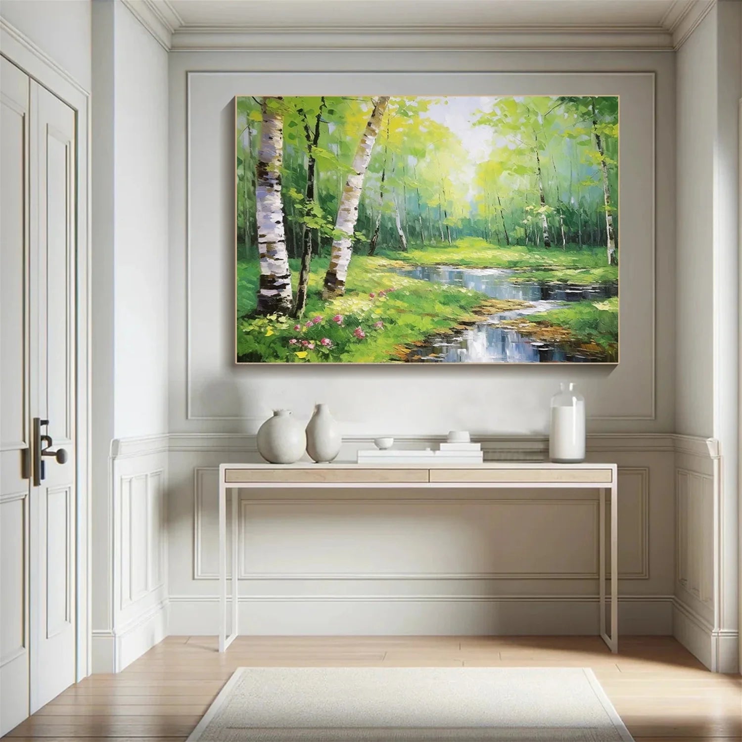 Colorful Flower & Tree Abstract Textured Wall Art #FT067