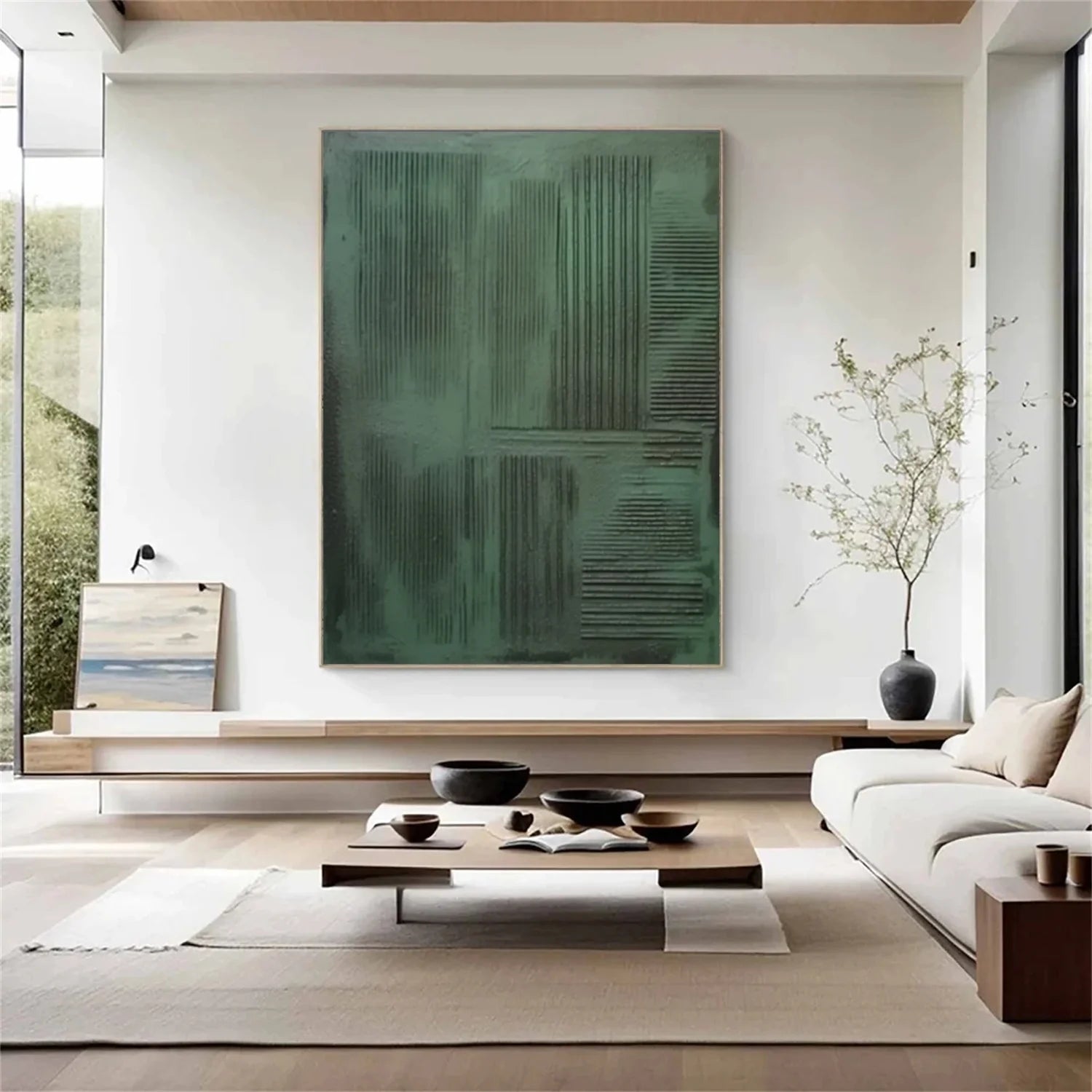 Green Minimalistic Textured Art #MD248