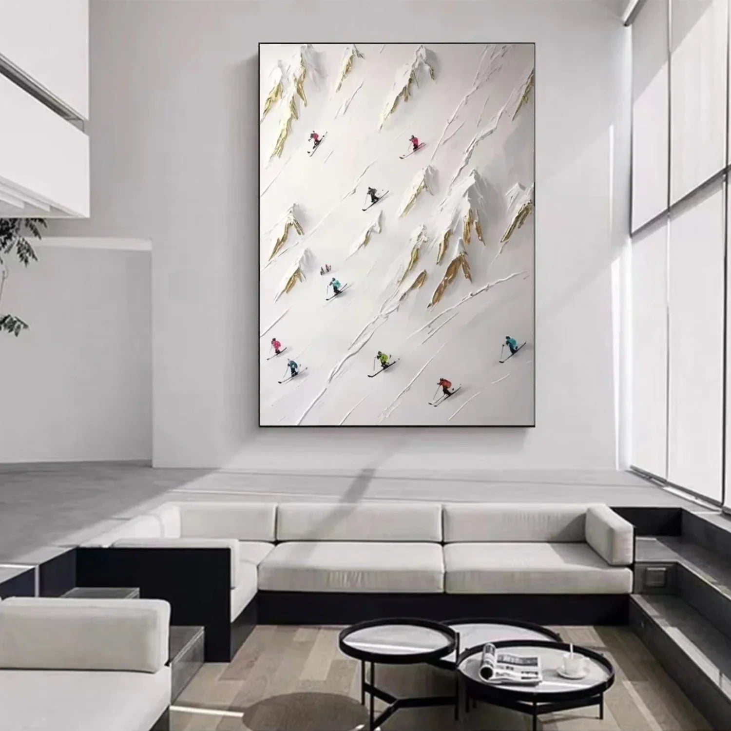 Skiing Sport_Textured Wall Art #AS034