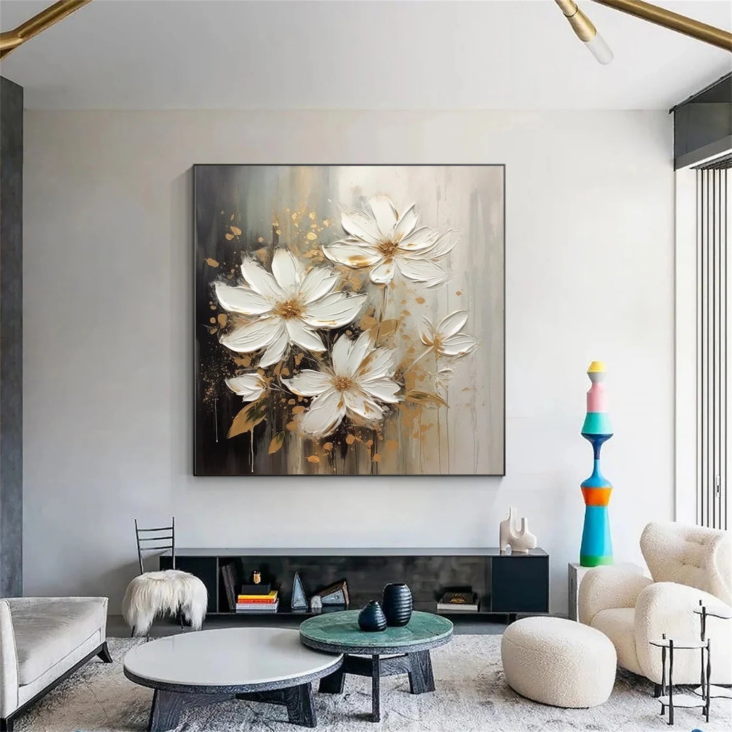 Flower & Tree Abstract Textured Wall Art #FT107