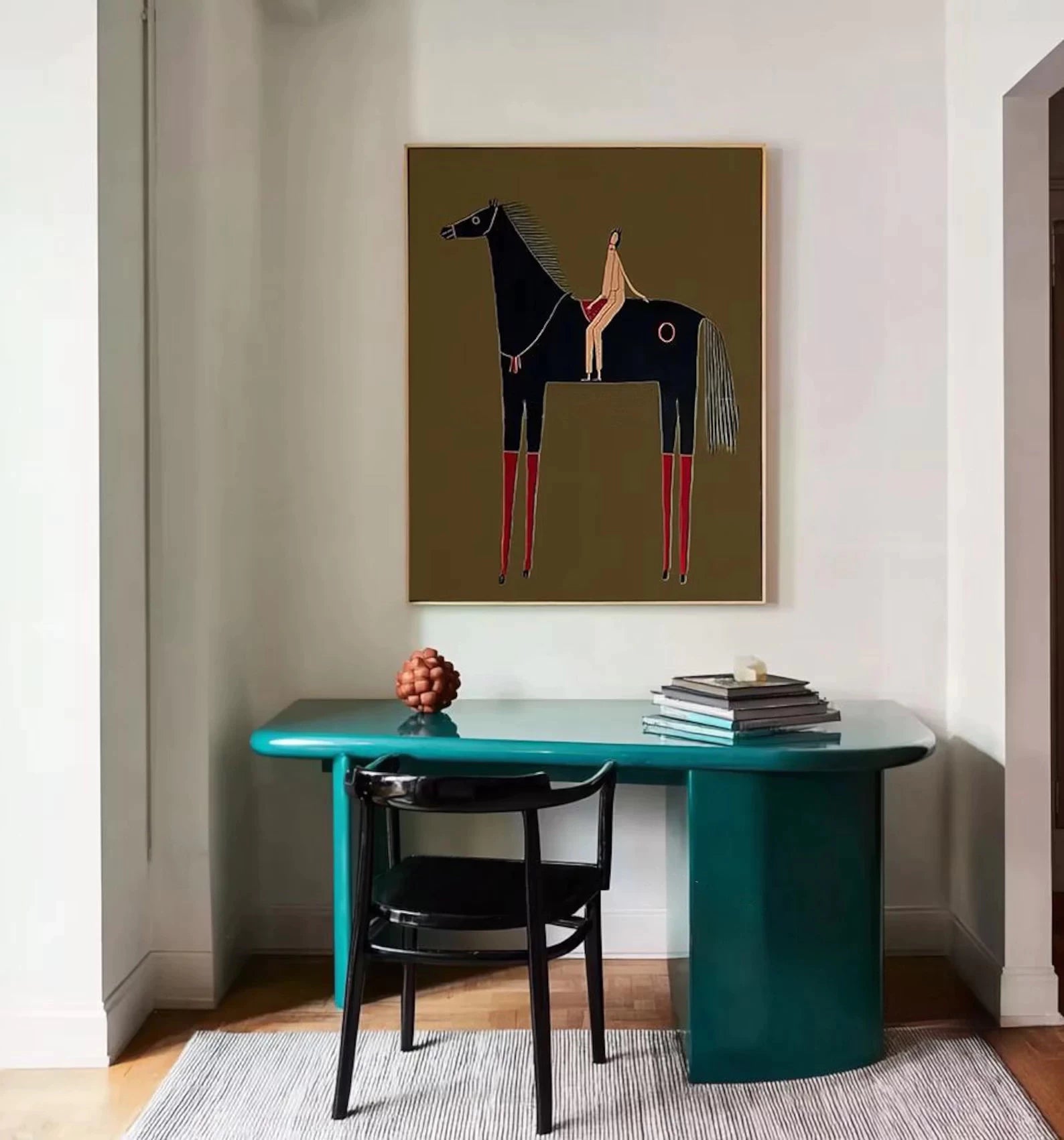 Minimalist Horse & Rider Art #CB5