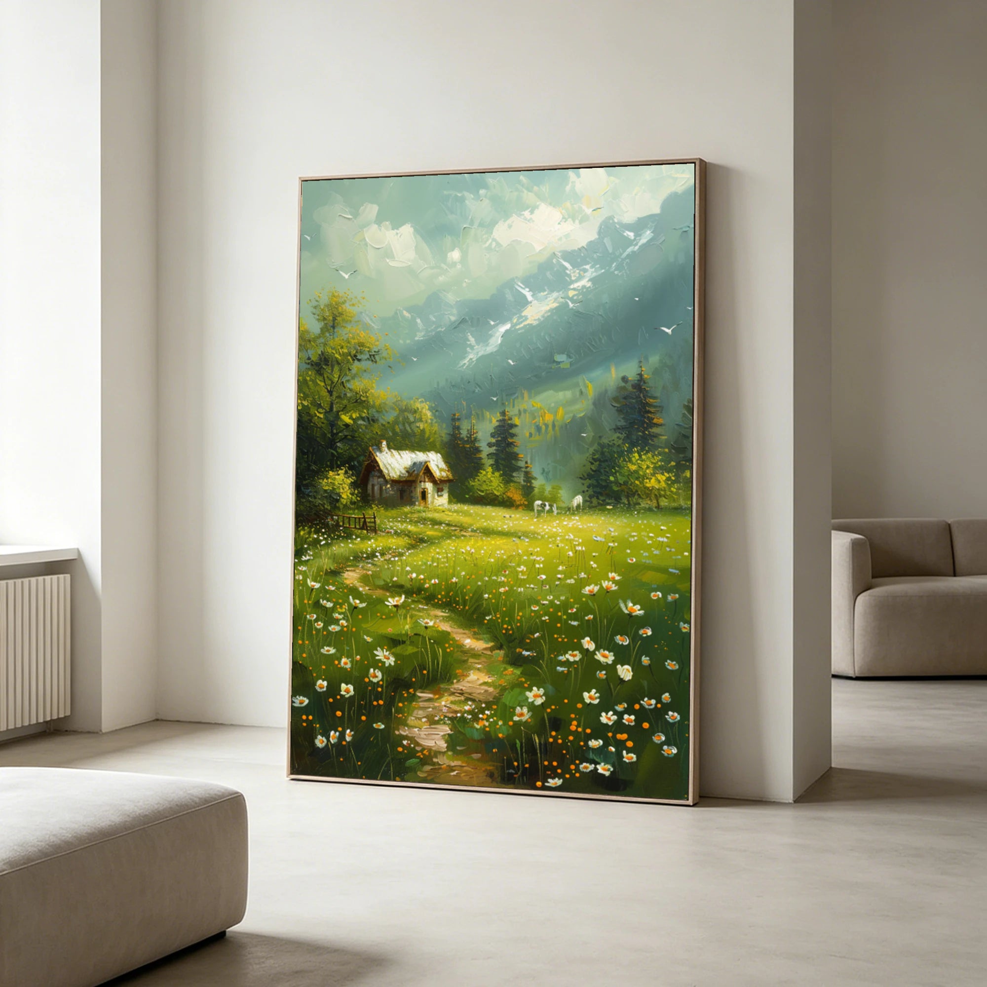 Serene Countryside Cabin Wall Art #FJ679