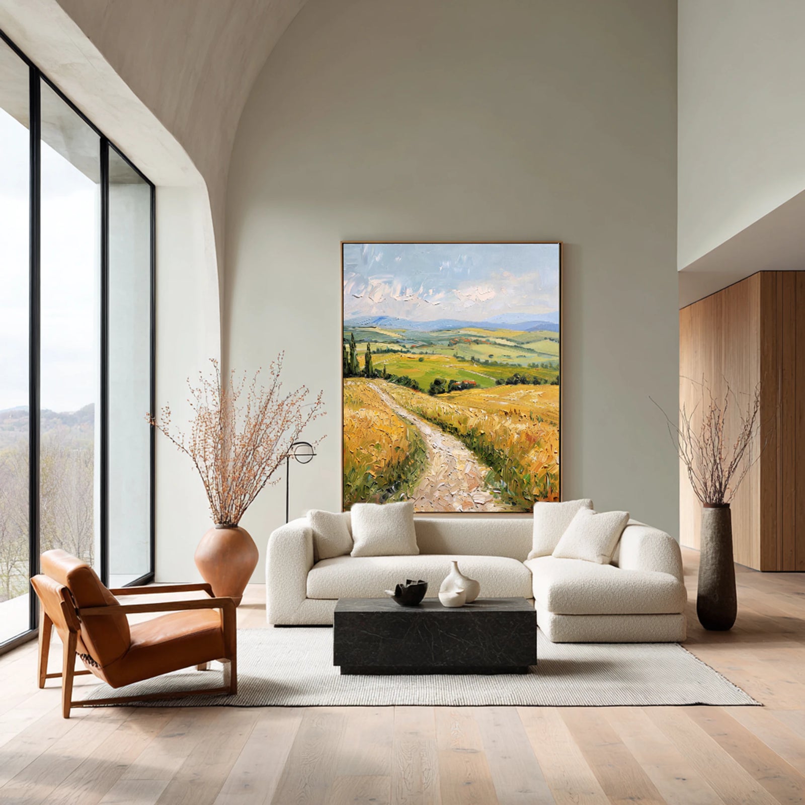 Hand-painted Wheat Field Wall Art #FJ633