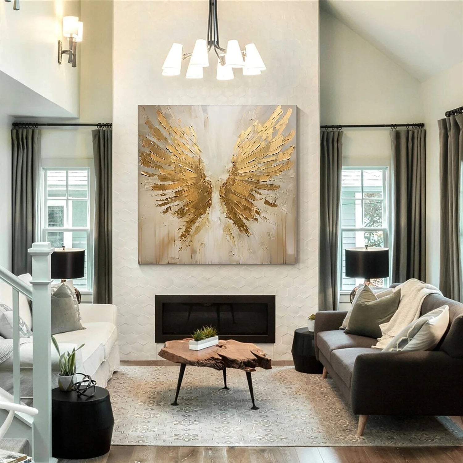 Abstract Angel Wing Textured Painting #AB051
