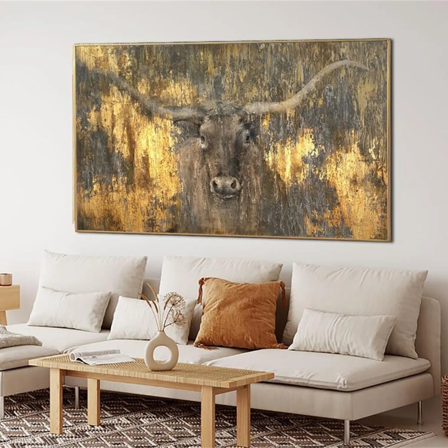 Gold and Brown Abstract Animal Wall Art #AM081