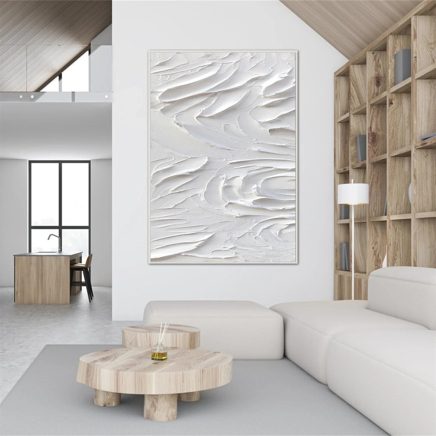 White Minimalistic Textured Art #MD239