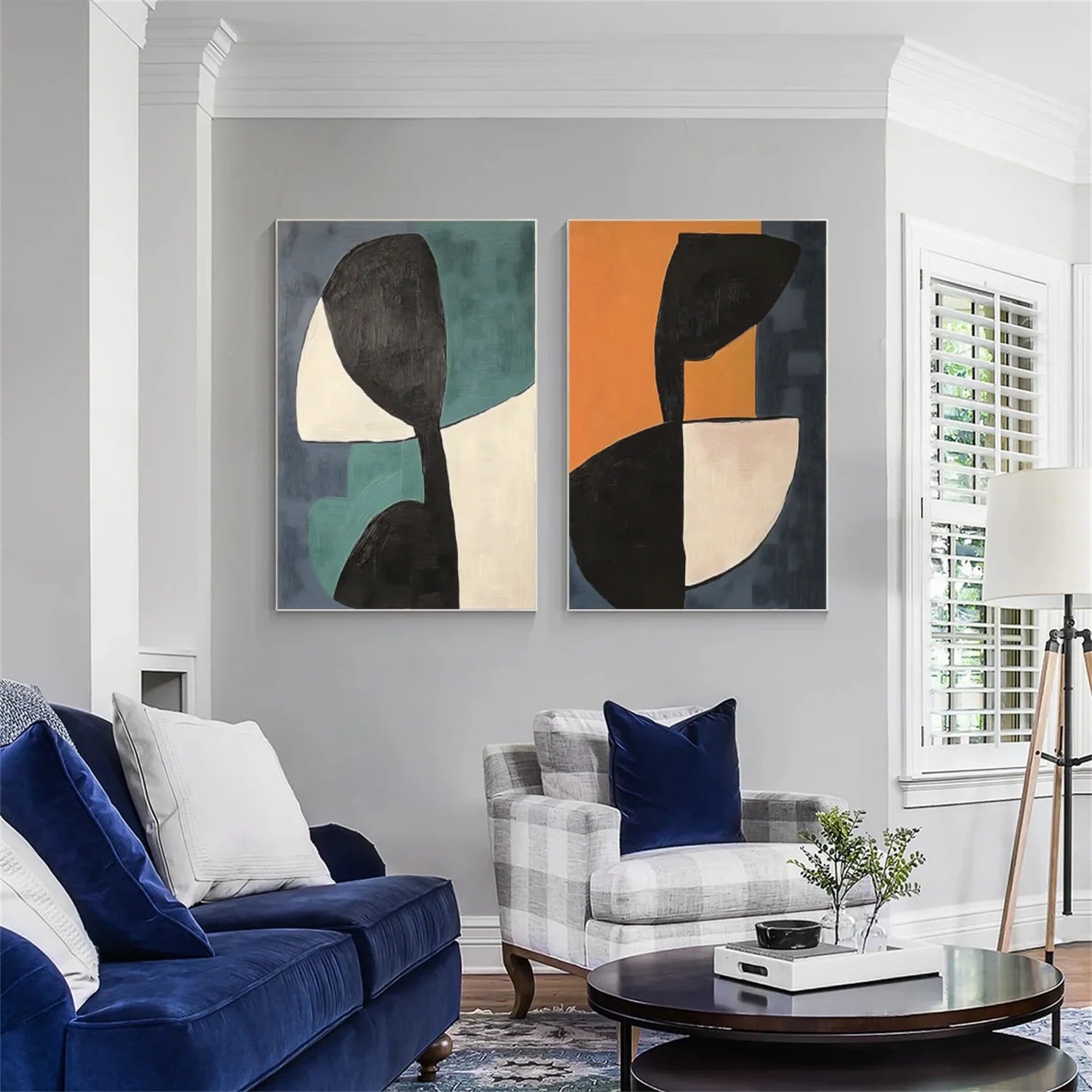 Abstract_Canvas Art Set of 2 #WA731