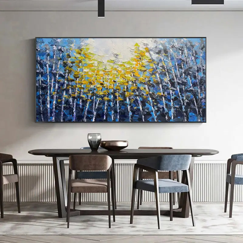 Colorful Flower & Tree Abstract Textured Wall Art #FT003