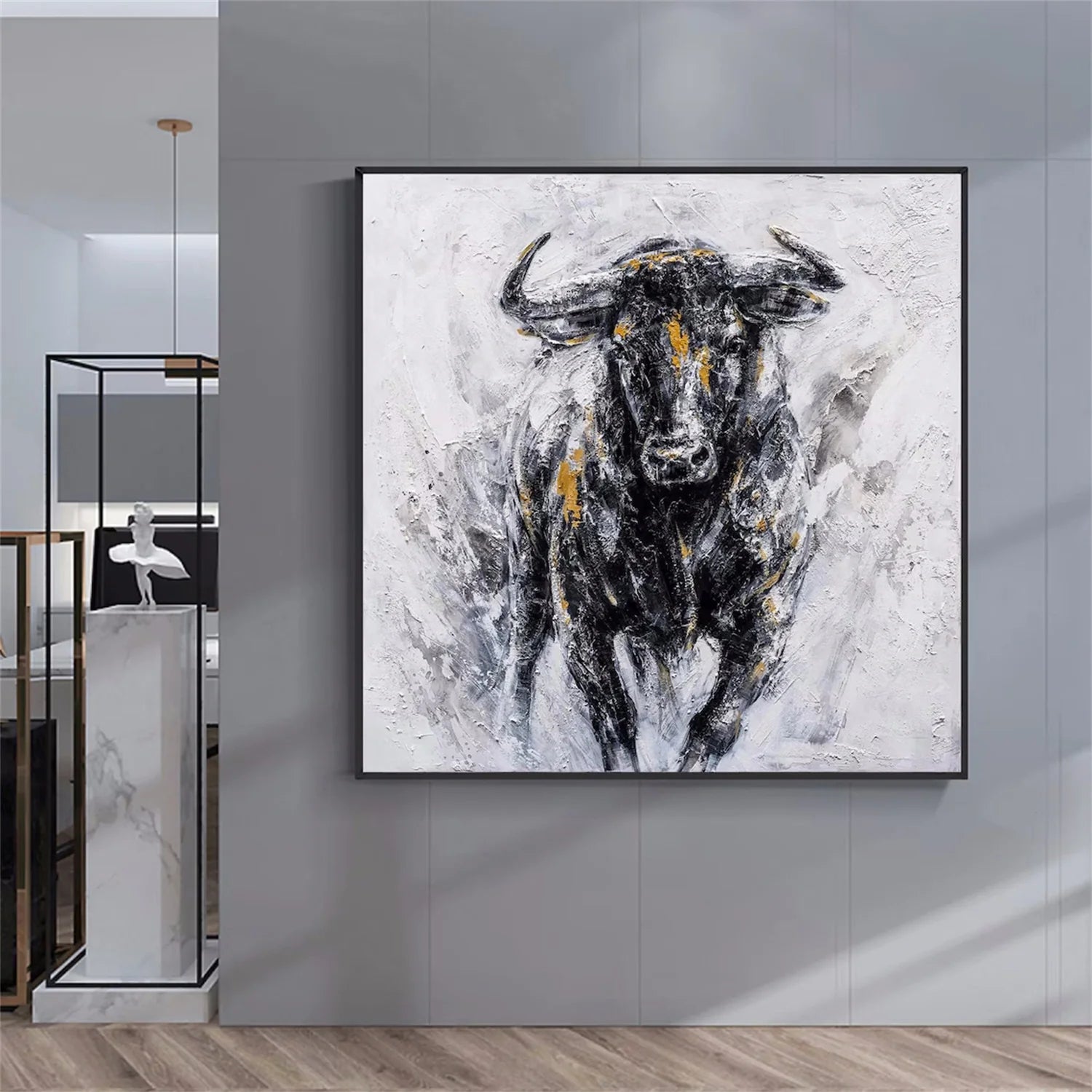 Black and White Abstract Animal Wall Art #AM053